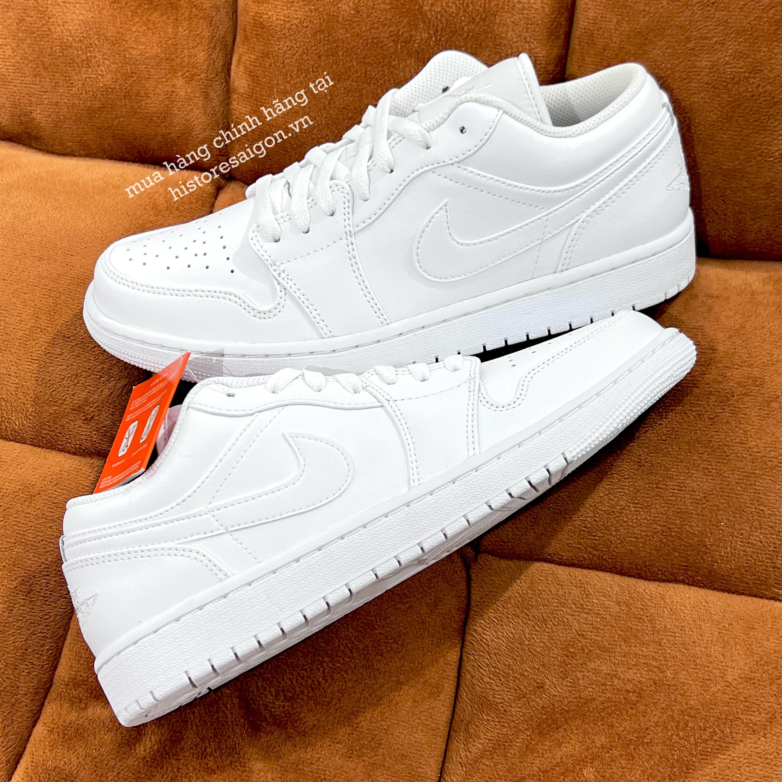 072 -  Giày Nike Air Jordan 1 Low Triple White 553558 136 | 553560 136 [HÀNG CHÍNH HÃNG]