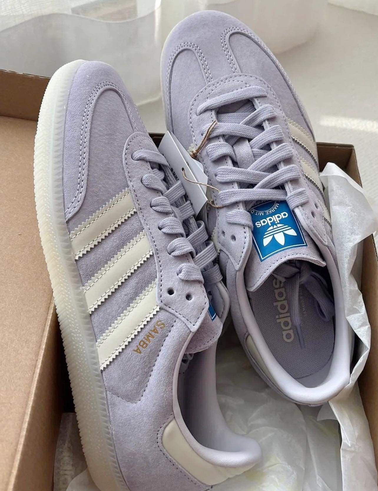 906 -  Giày Adidas Samba OG Sivel Dawn Chalk Pastel Purple - Code IG6176 [HÀNG CHÍNH HÃNG]