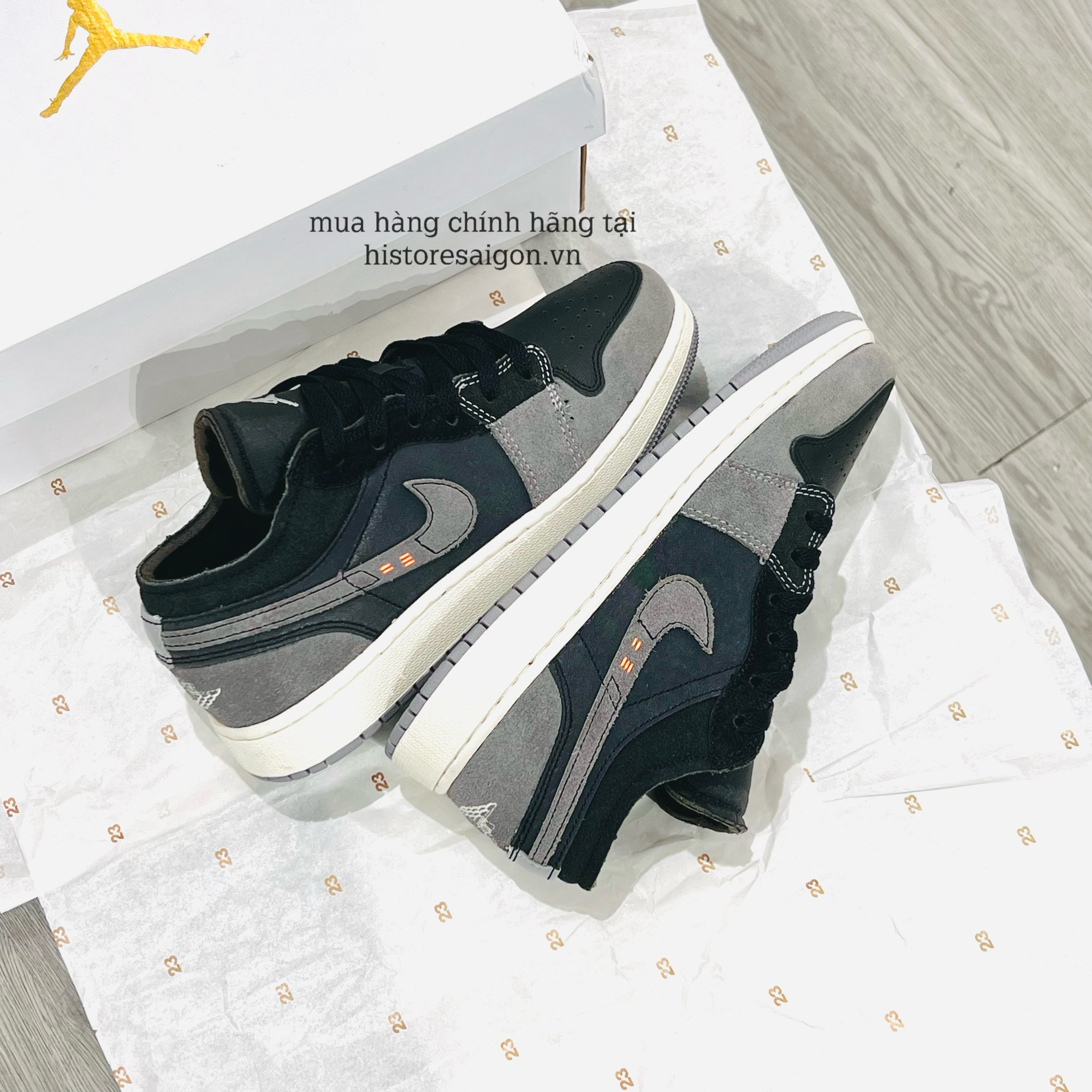 108 -  Giày Air Jordan 1 Low SE Craft Inside Out Black - DN1635 001 DV0478 00 [HÀNG CHÍNH HÃNG]