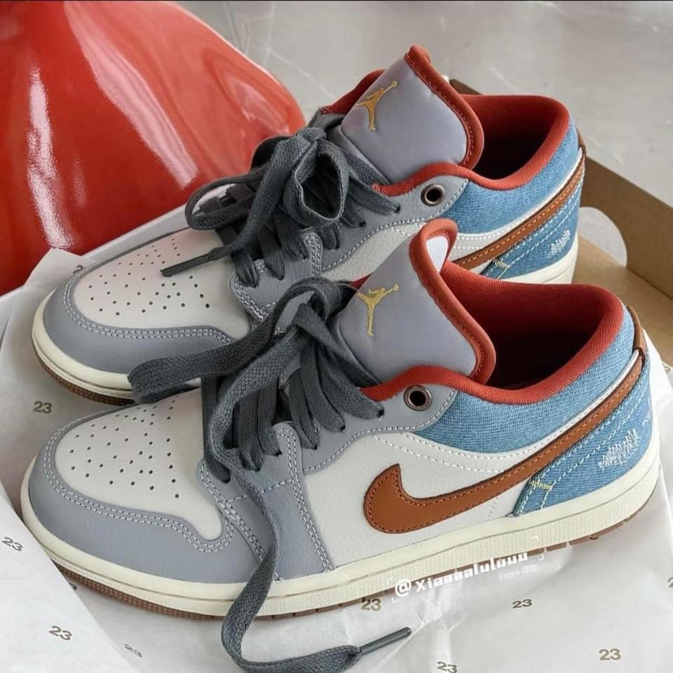 859 -  Giày Nike Air Jordan 1 Low GS Denim Swoosh FZ5046 041 [HÀNG CHÍNH HÃNG]