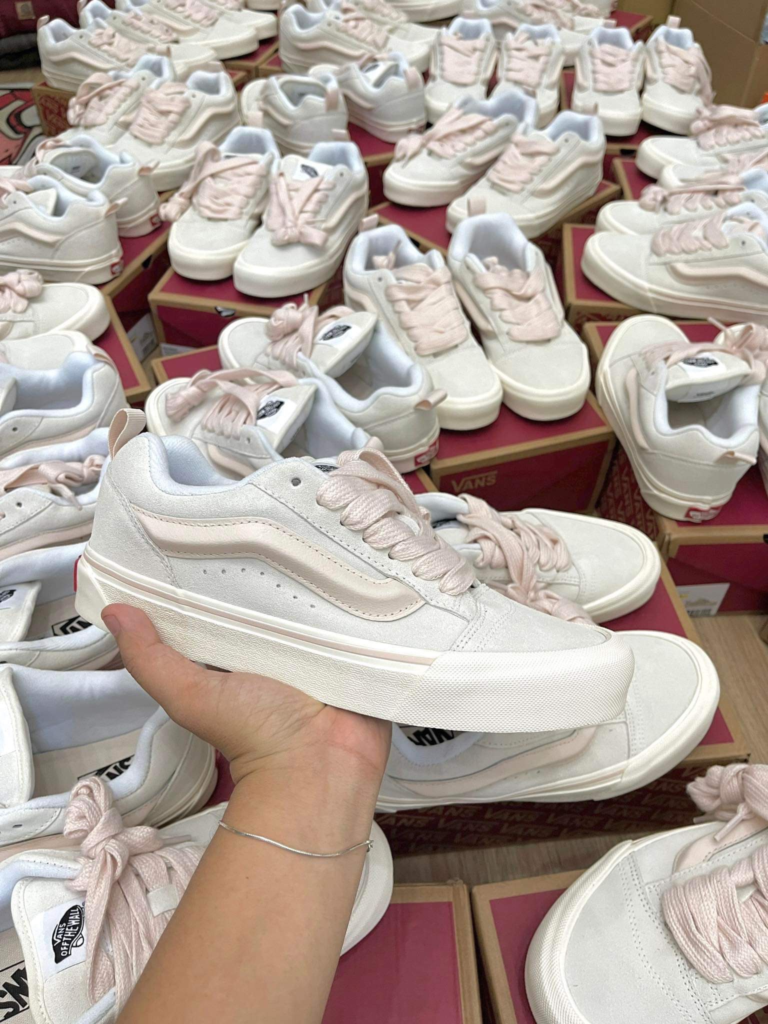 908 -  Giày Vans Knu Skool Sorbet Pastel Pink - Code VN0009QCPNK [HÀNG CHÍNH HÃNG]