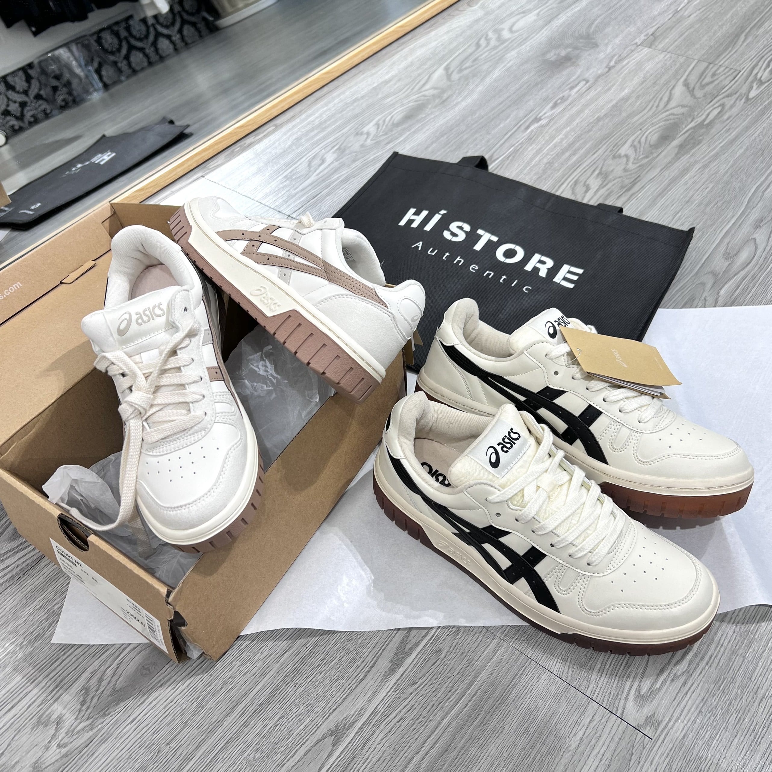 462 -  Giày Asics Court MZ Retro Casual White Brown - Code 1203A127-105 [HÀNG CHÍNH HÃNG]