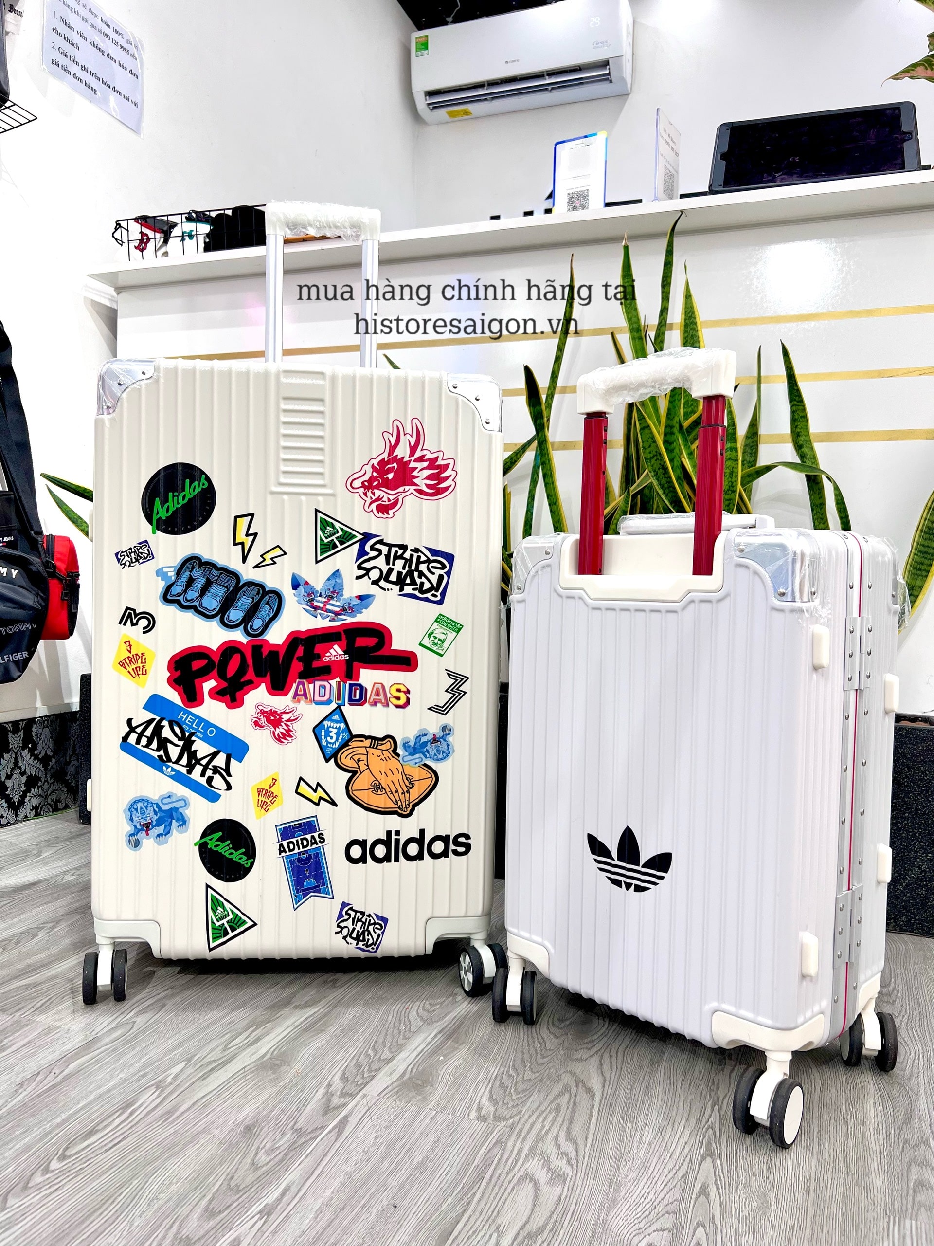647 -  Vali Adidas Sticker Power - Size Ký Gửi 28 - Trắng Kem [HÀNG CHÍNH HÃNG]