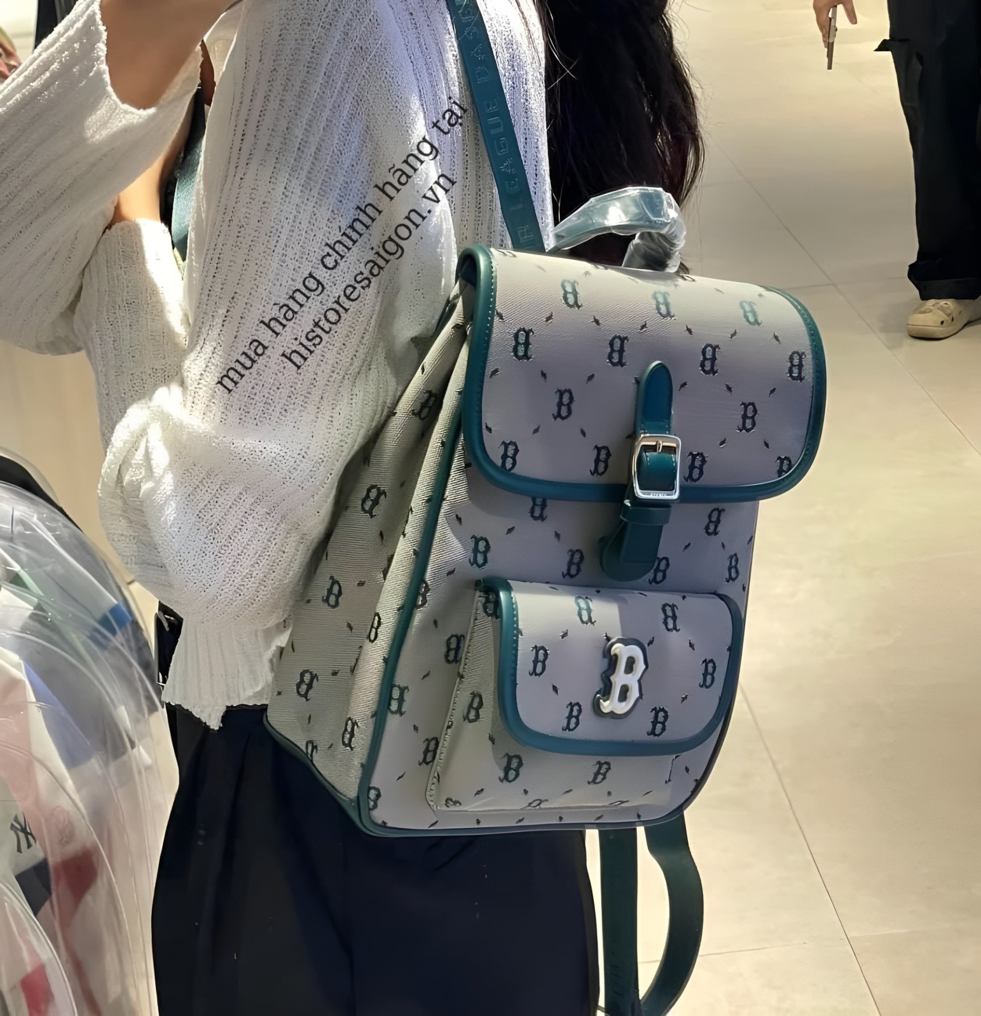936 -  Balo MLB Jacquard Diamond Monogram NY SS24 - Xanh Jade Gucci - Code 7ABKMD74-43BGL [HÀNG CHÍNH HÃNG]