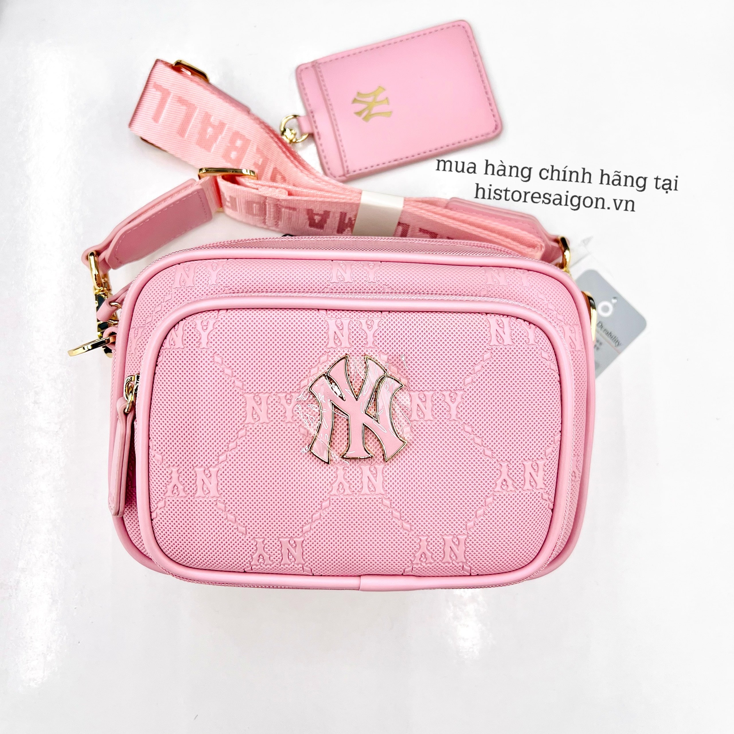 499 -  Túi MLB NY Monogram - Hồng - Code 7ACRMD04N-50PKM [HÀNG CHÍNH HÃNG]