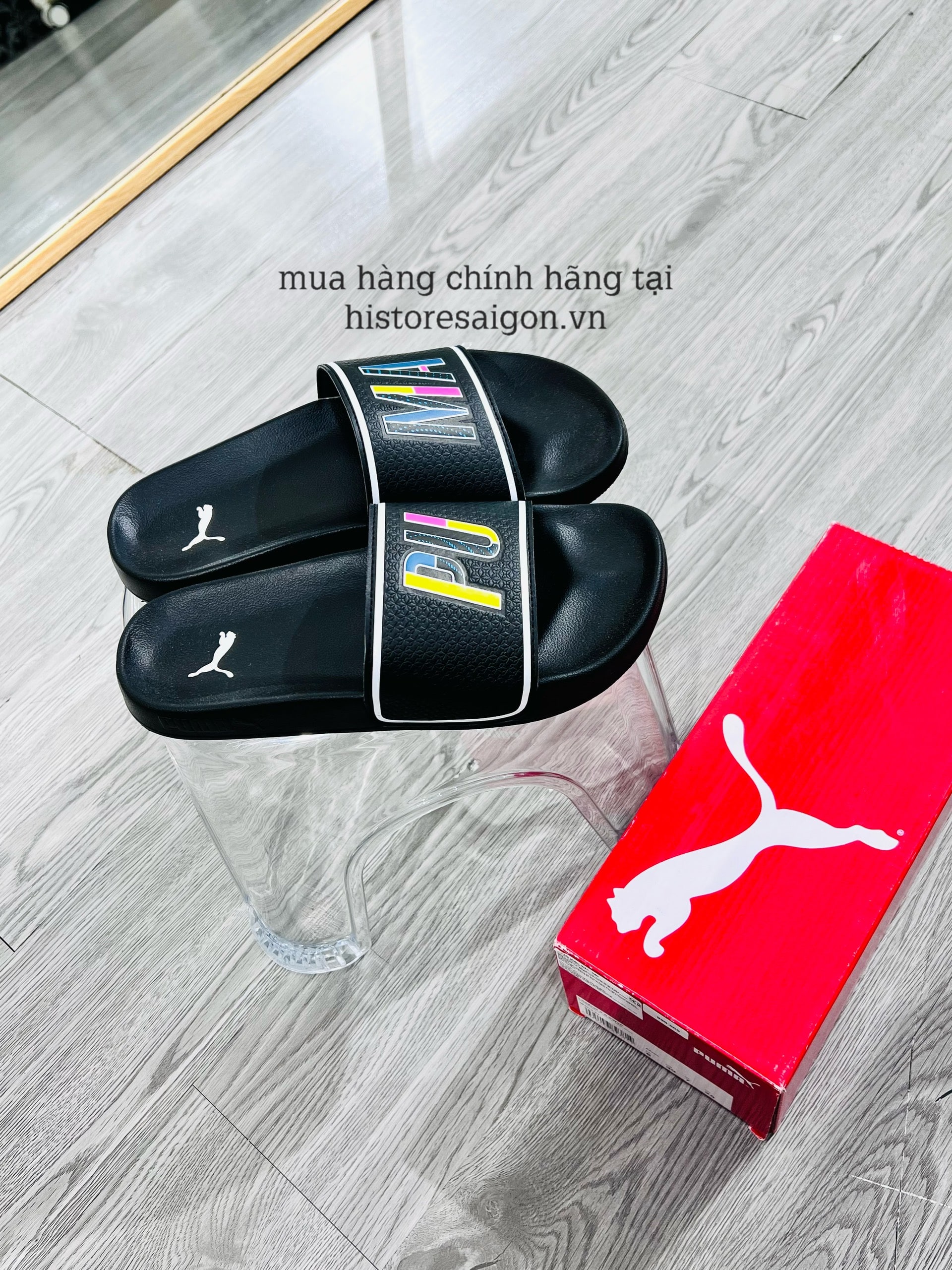 960 -  Dép Puma Lead Cat 2.0 SWXP White Black Tangerine - Đen - Code 387514 03 [HÀNG CHÍNH HÃNG]