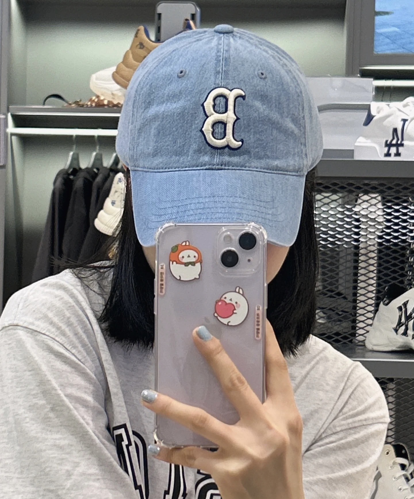 264 -  Nón Mũ MLB Denim Big B - Xanh Dương Nhạt [HÀNG CHÍNH HÃNG]