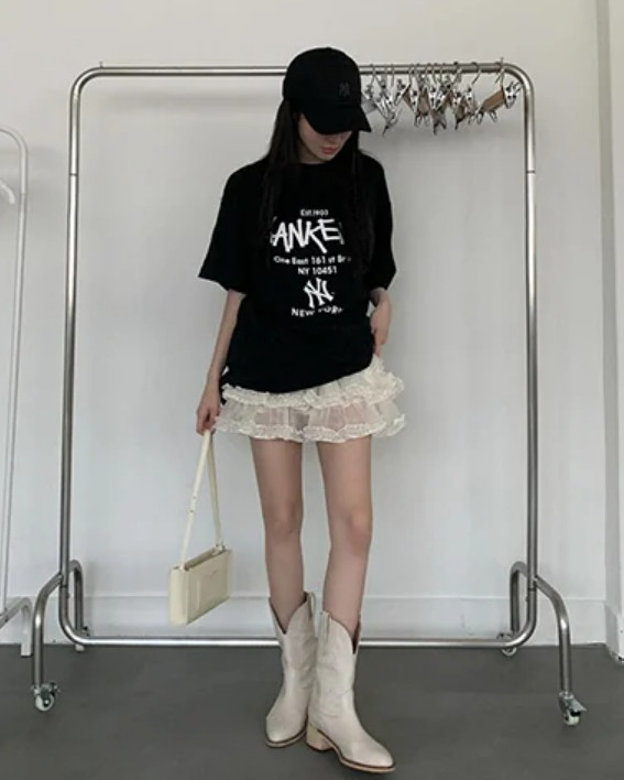980 -  Áo MLB NY 2024 Basic Lettering Over Fit New York Yankees - Black Đen - Code 3ATSB2243 50BKS [HÀNG CHÍNH HÃNG]