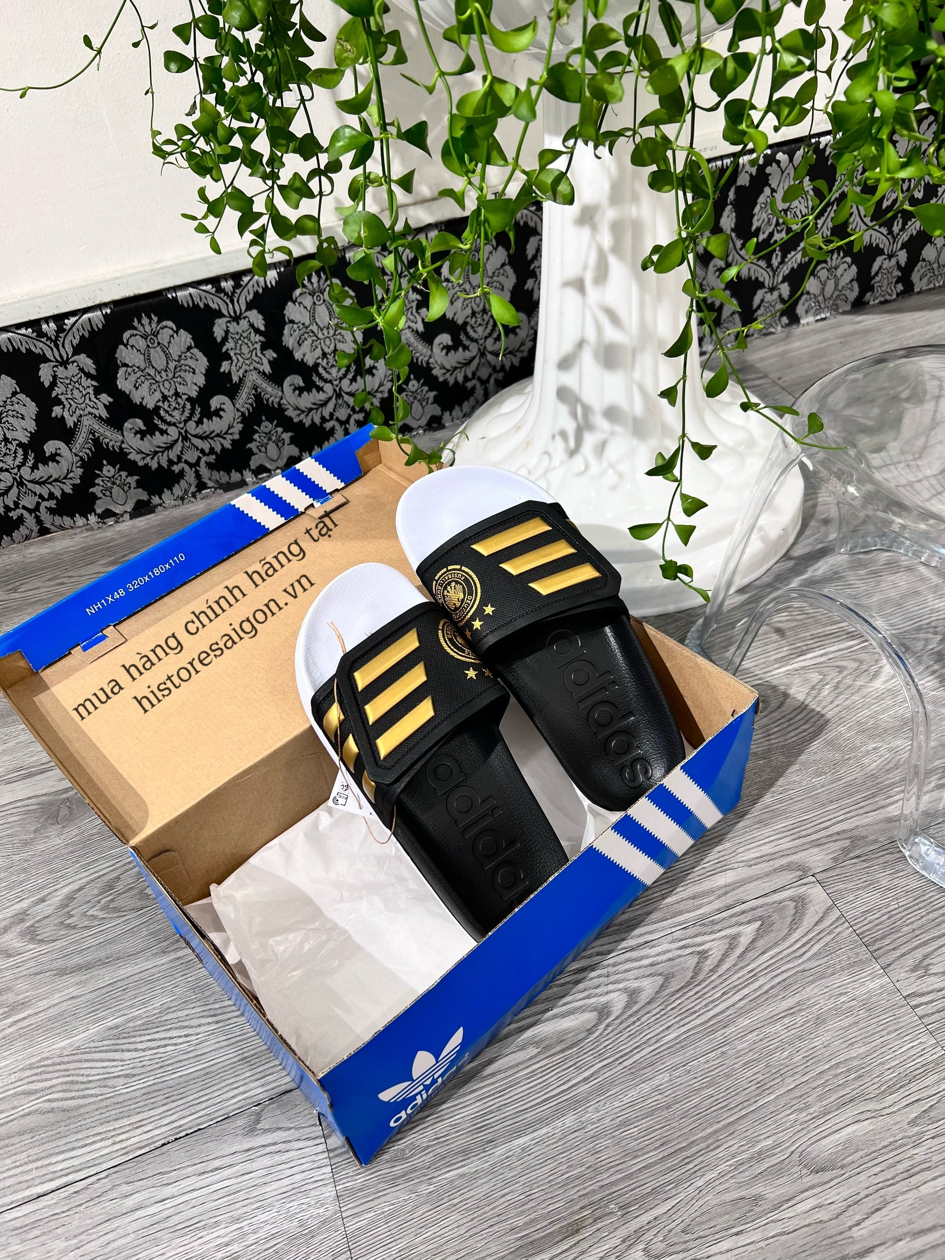 1007 -  Dép Adidas Adilette TND Germany Core Black / Tactile Gold Metallic - Code GX9706 [HÀNG CHÍNH HÃNG]