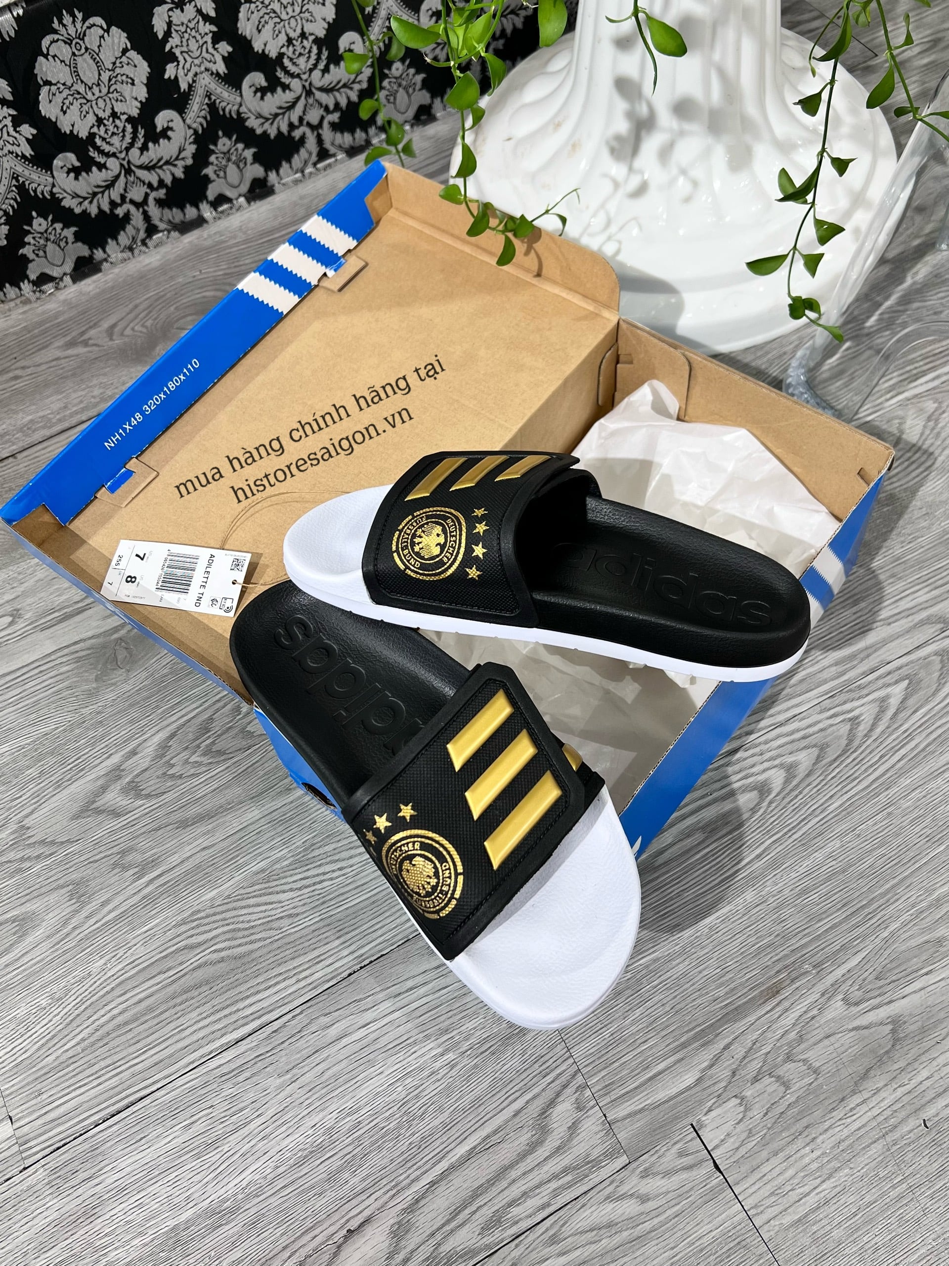 1007 -  Dép Adidas Adilette TND Germany Core Black / Tactile Gold Metallic - Code GX9706 [HÀNG CHÍNH HÃNG]