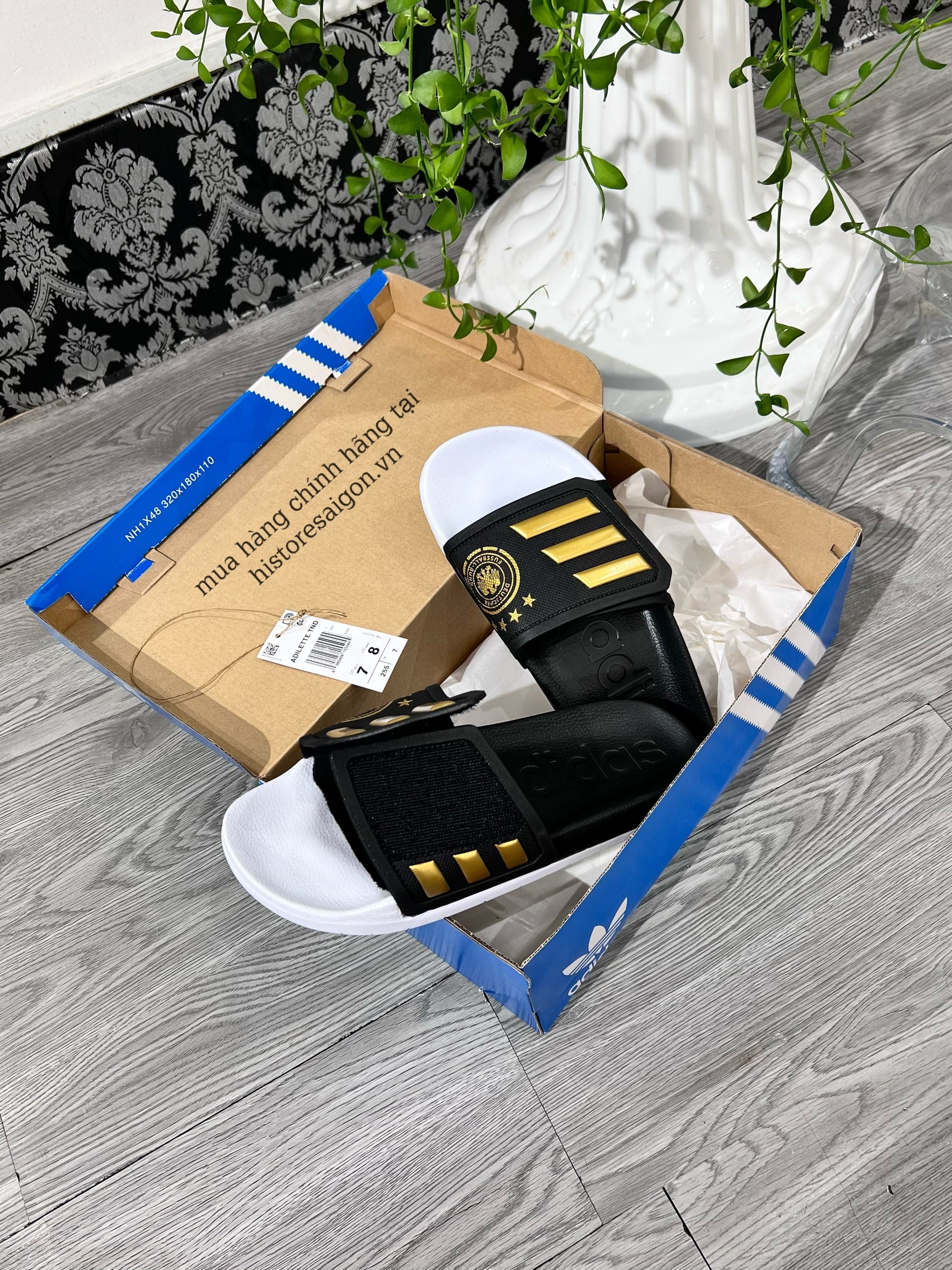 1007 -  Dép Adidas Adilette TND Germany Core Black / Tactile Gold Metallic - Code GX9706 [HÀNG CHÍNH HÃNG]