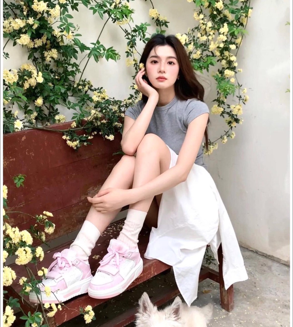972  -  Giày MLB NY Chunky Liner Mid Classic Monogram - Hồng Pink - Code 3ASXCMM4N 50PKS [HÀNG CHÍNH HÃNG]