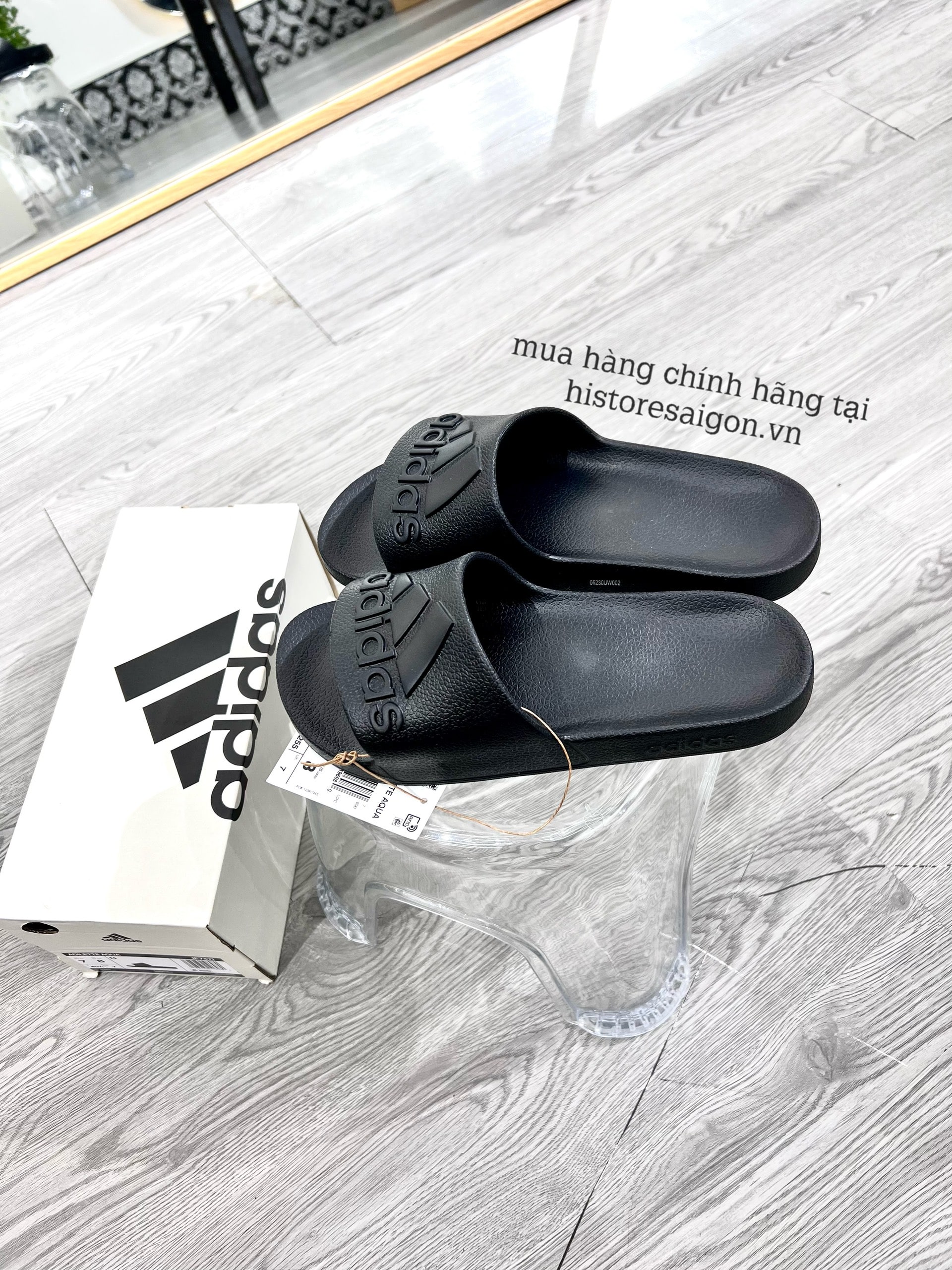 801 -  Dép Adidas Sportwear Adilette Aqua Slides - All Black - Code IF7371 [HÀNG CHÍNH HÃNG]