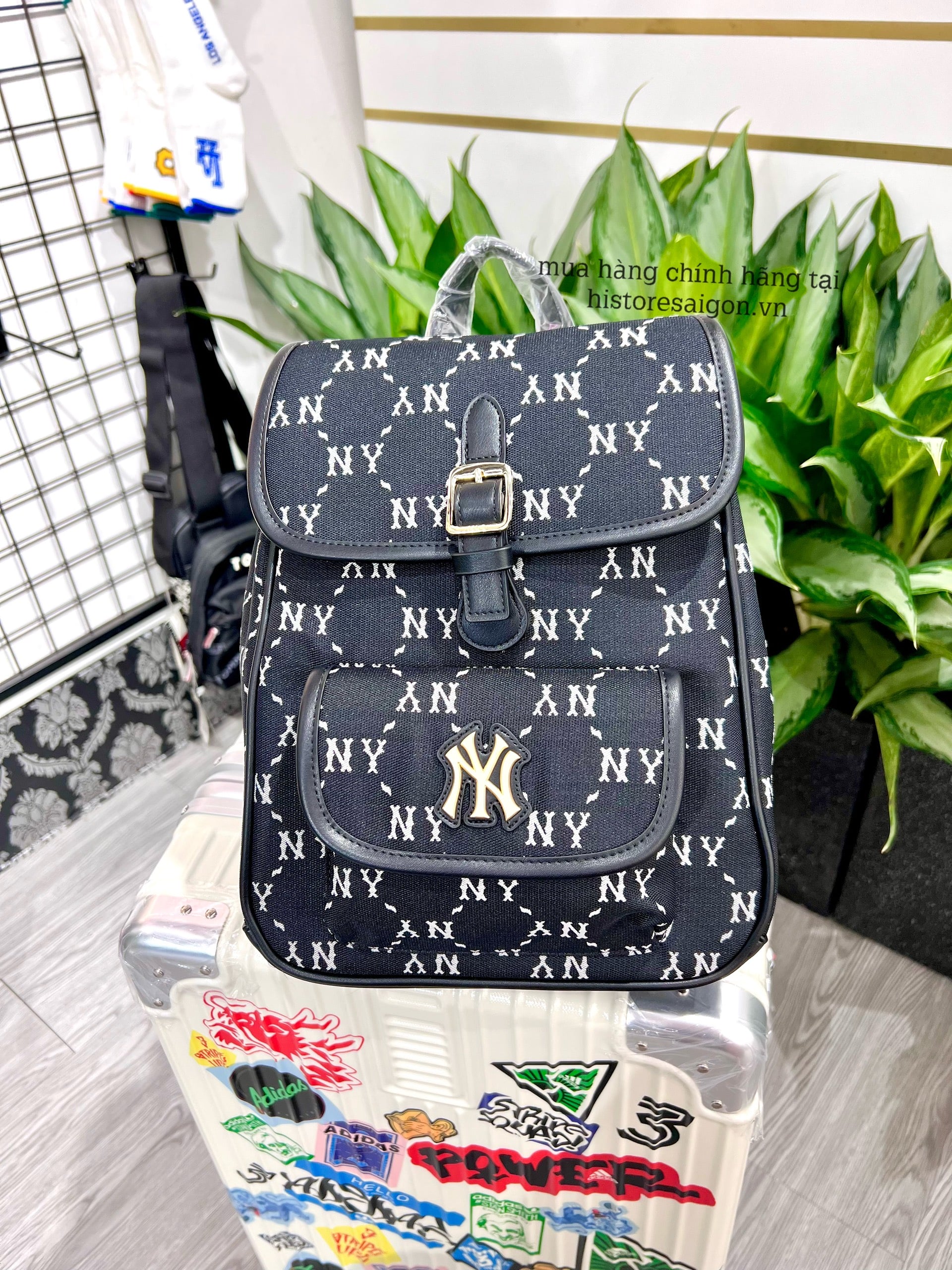 934 -  Balo MLB Jacquard Diamond Monogram NY SS24 - Đen - Code 7ABKMD74N 50BKS [HÀNG CHÍNH HÃNG]