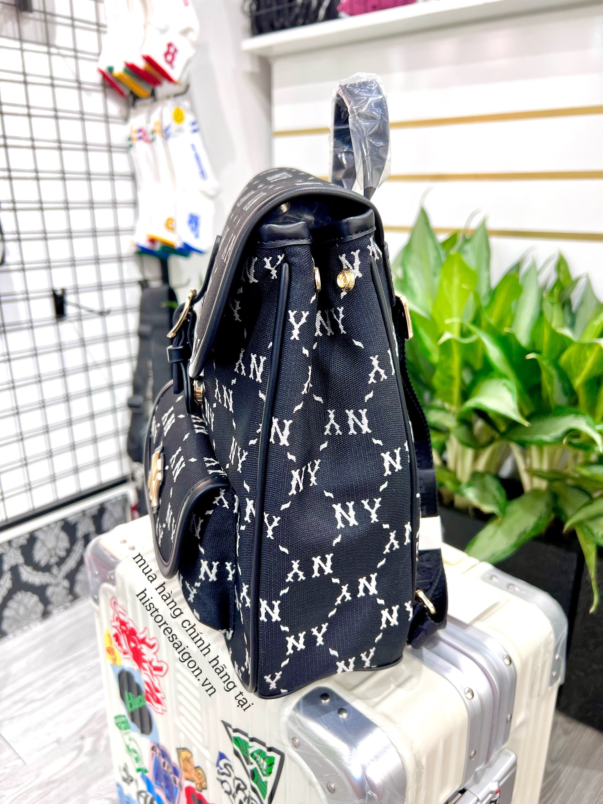 934 -  Balo MLB Jacquard Diamond Monogram NY SS24 - Đen - Code 7ABKMD74N 50BKS [HÀNG CHÍNH HÃNG]