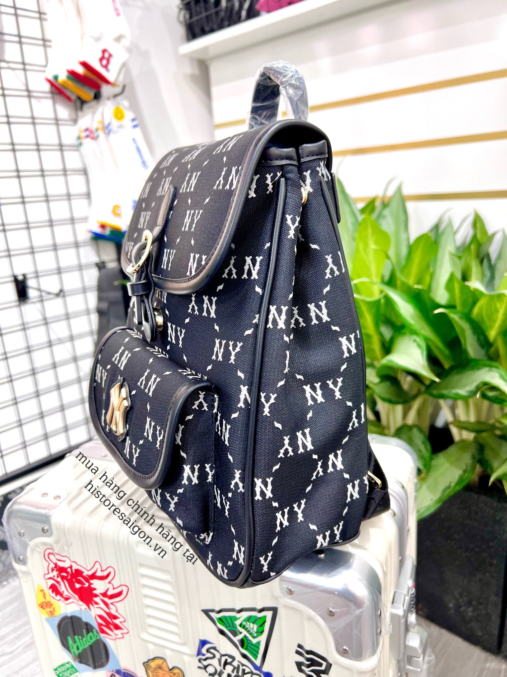 934 -  Balo MLB Jacquard Diamond Monogram NY SS24 - Đen - Code 7ABKMD74N 50BKS [HÀNG CHÍNH HÃNG]