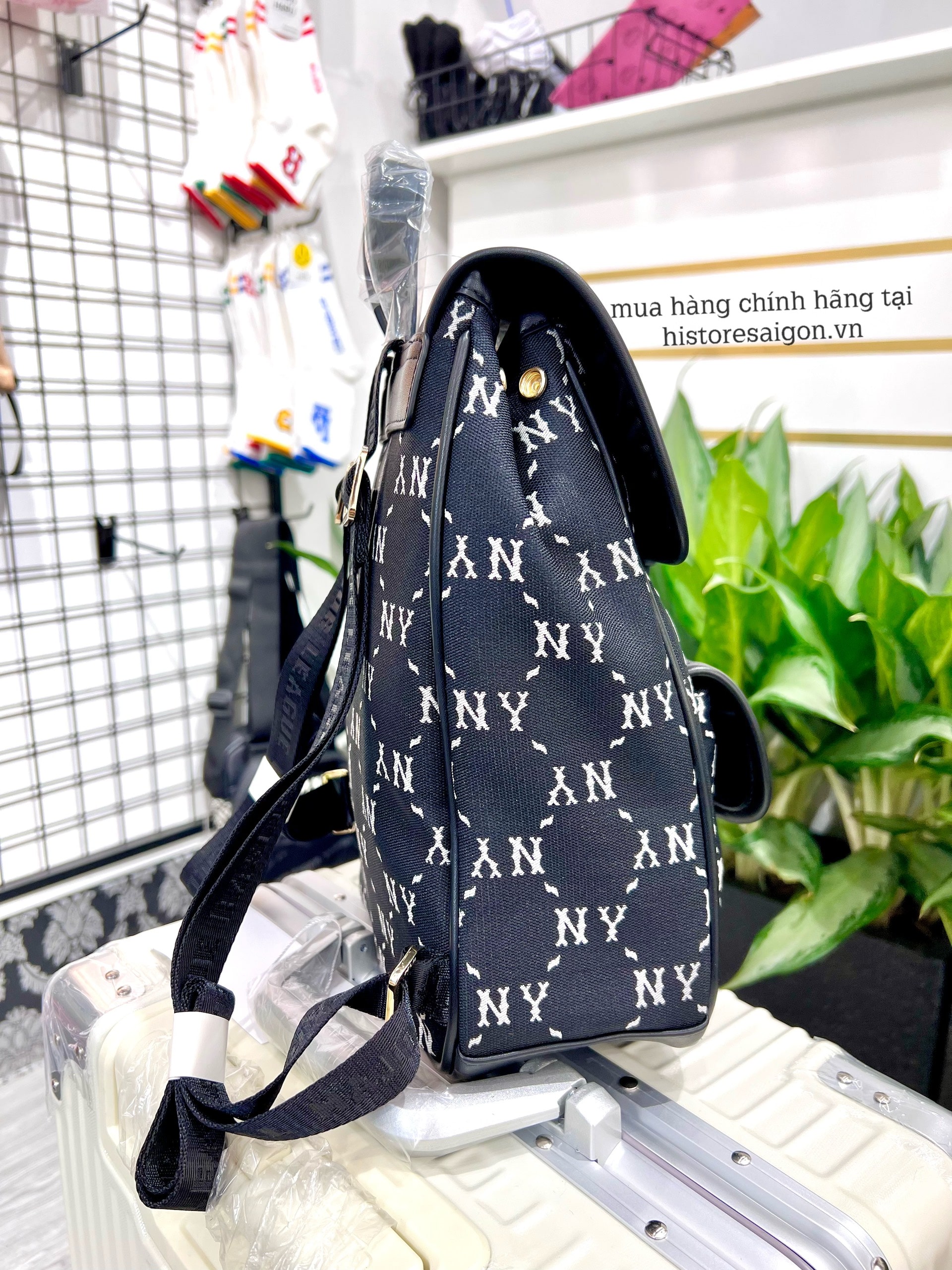 934 -  Balo MLB Jacquard Diamond Monogram NY SS24 - Đen - Code 7ABKMD74N 50BKS [HÀNG CHÍNH HÃNG]