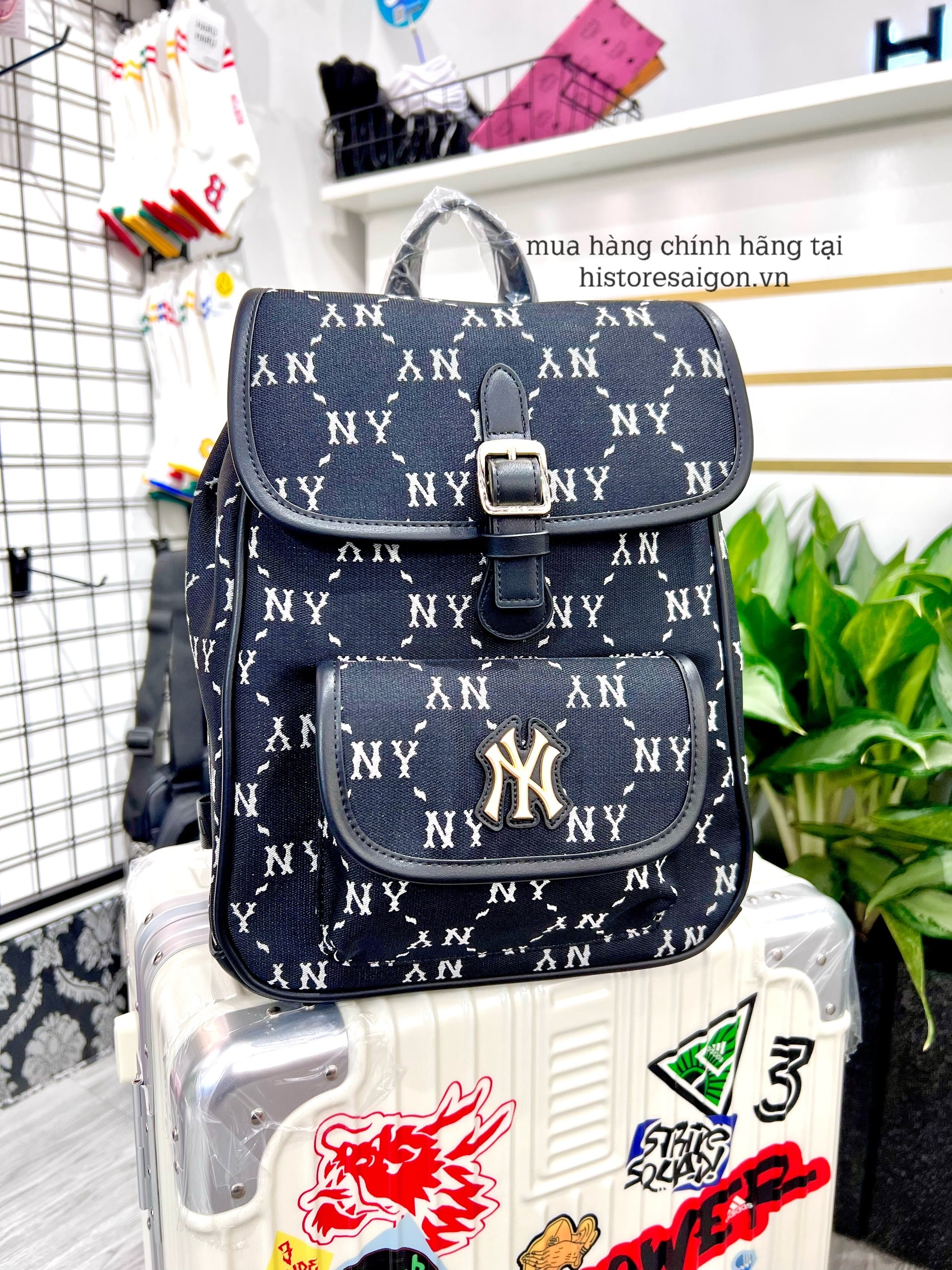 934 -  Balo MLB Jacquard Diamond Monogram NY SS24 - Đen - Code 7ABKMD74N 50BKS [HÀNG CHÍNH HÃNG]