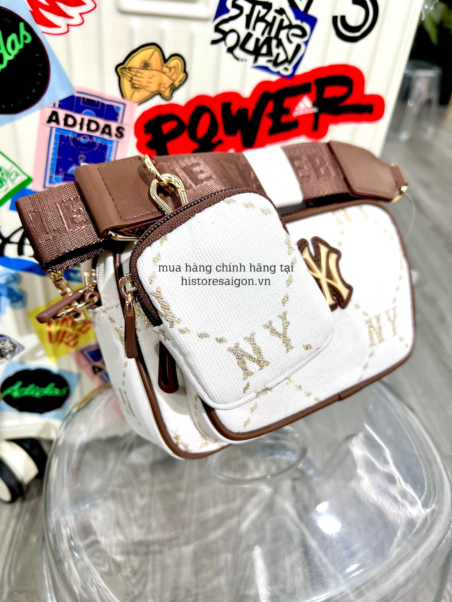 940 -  Túi MLB Monogram Jacquard New York Yankees - White - Code 7ACRMDA4 50BGM [HÀNG CHÍNH HÃNG]