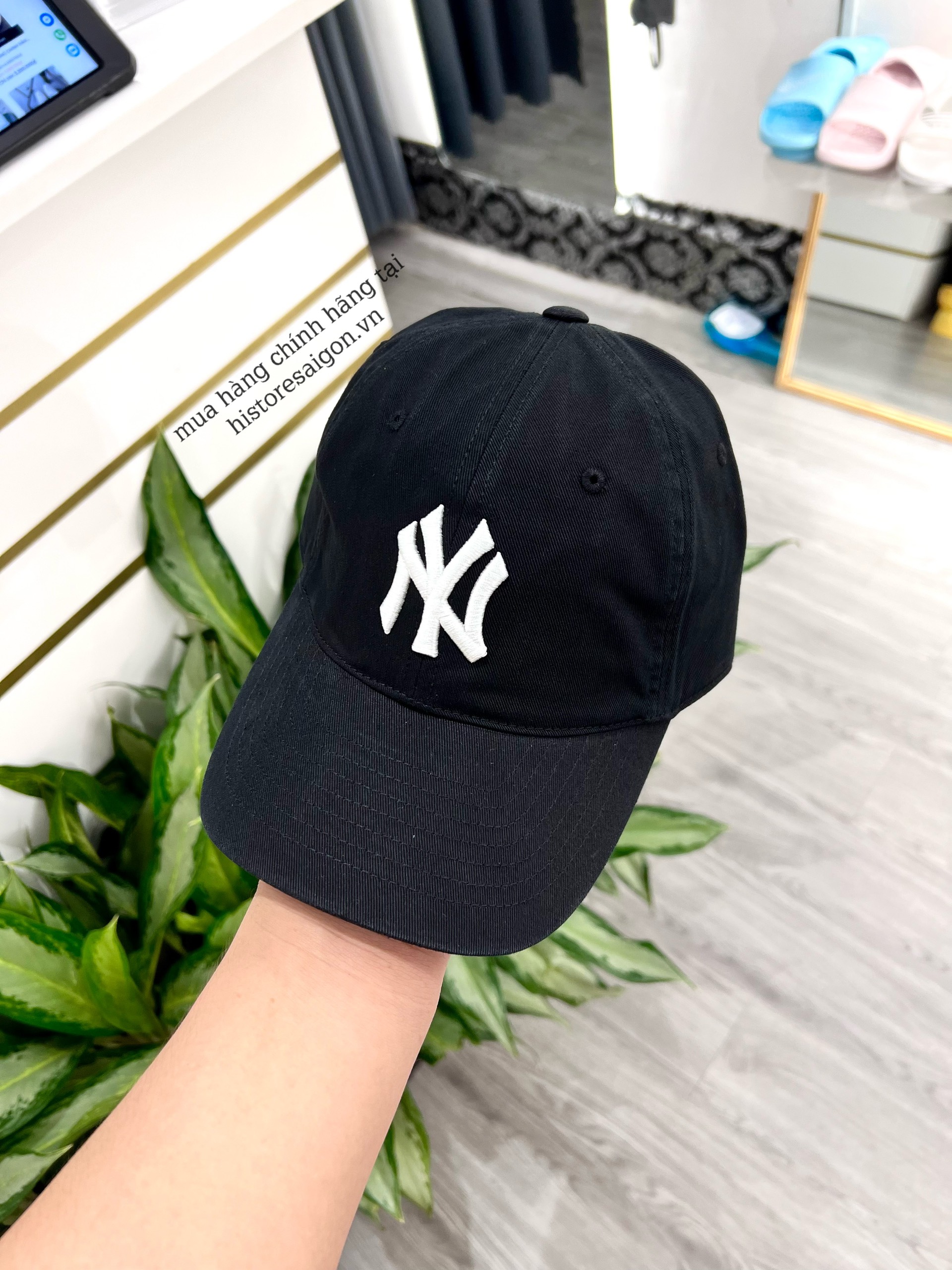 418 -  Nón MLB Unstructured Ball cap - Đen - Ny Trắng To - Code 3ACP6601N 50BKS [HÀNG CHÍNH HÃNG]