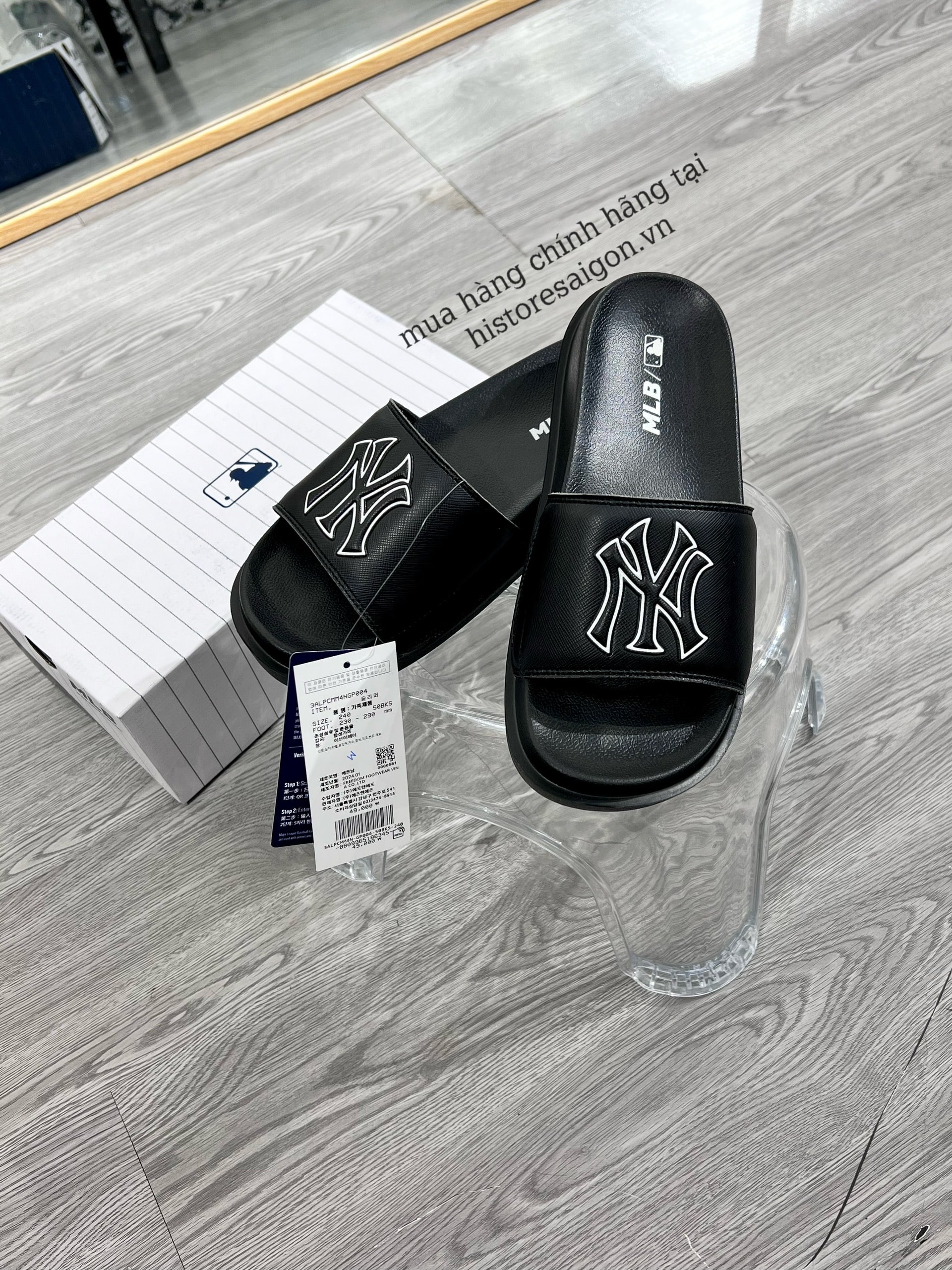 713 -  Dép MLB Chunky Mound Basic NY New York Yankees - Đen - Code 3ALPCMM4N 50BKS [HÀNG CHÍNH HÃNG]