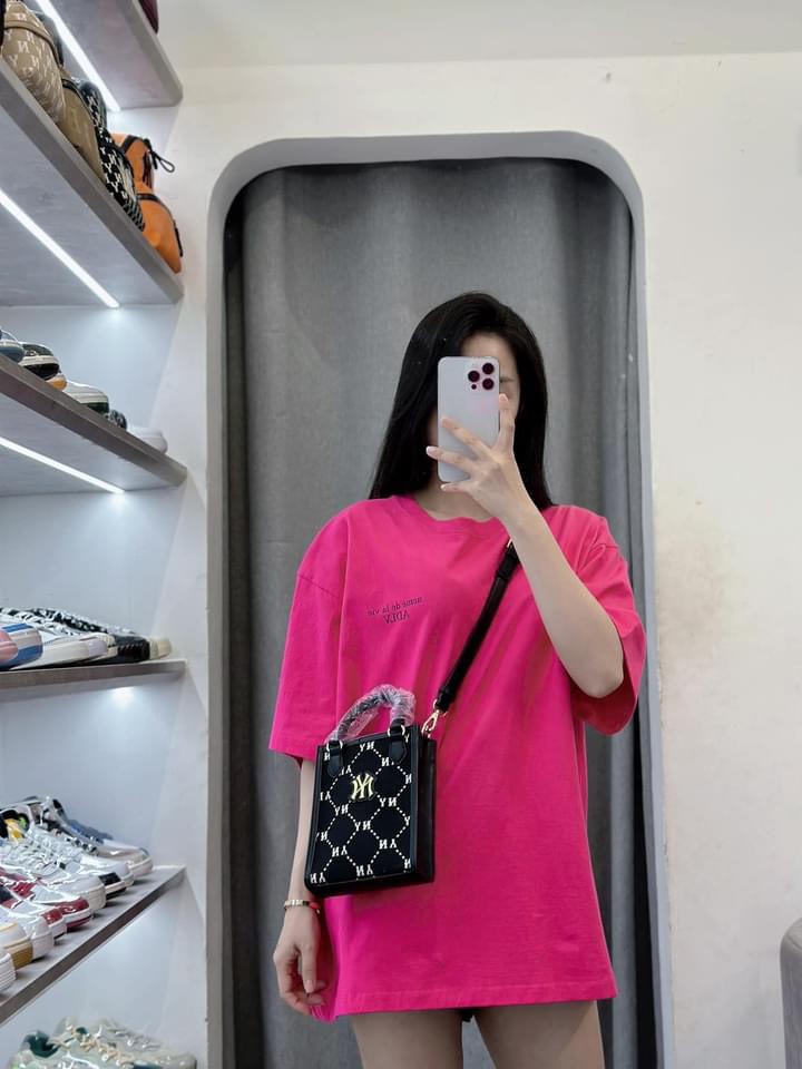 1018 -  Túi MLB NY Dia Monogram Phonebag Dọc - Black Đen - Code 7ACRMDB4N 50BKS [HÀNG CHÍNH HÃNG]