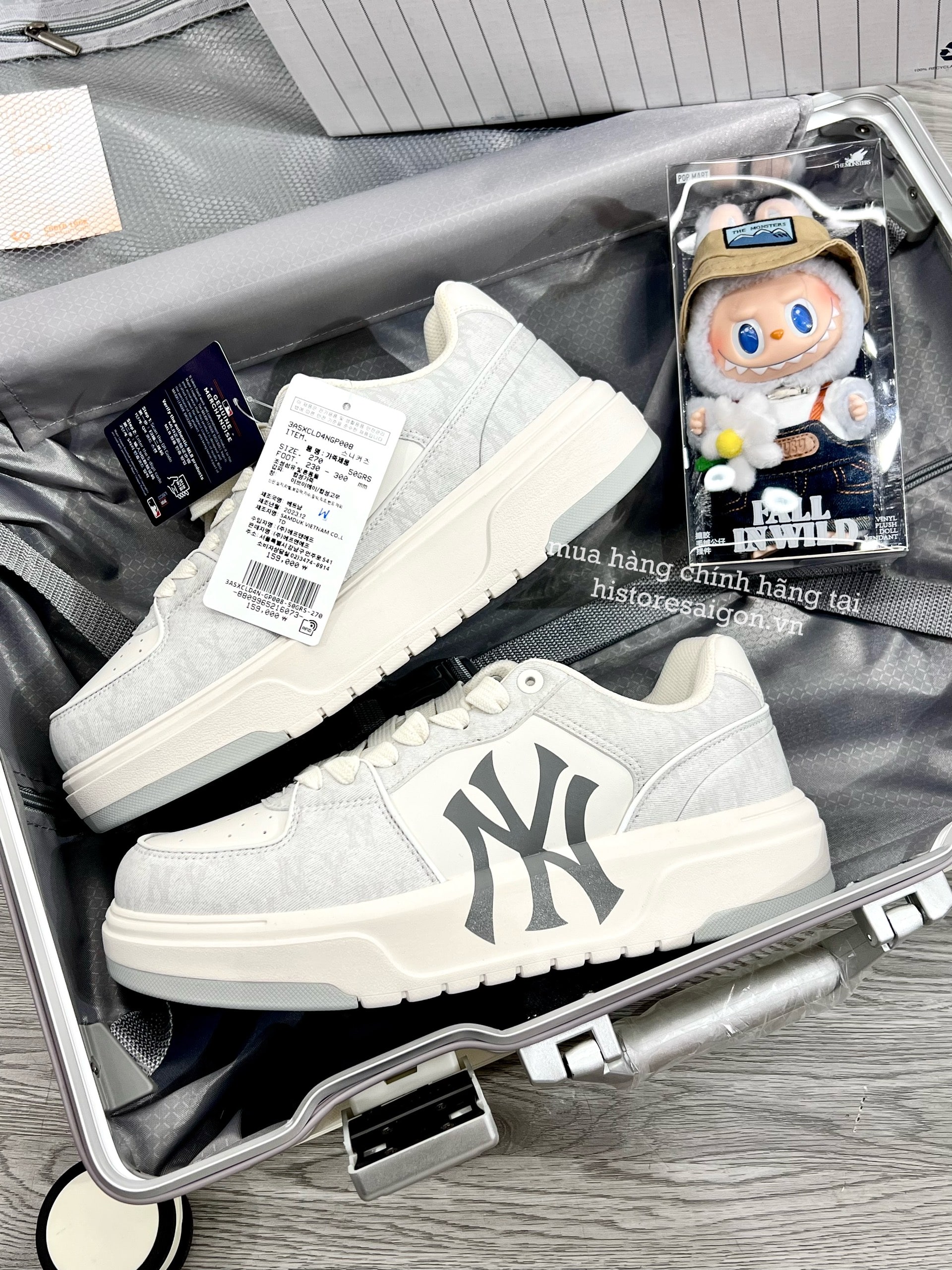 1104 -  Giày MLB Chunky Liner Denim Classic Mono New York Yankees ''Grey'' - Code 3ASXCLD4N 50GRS [HÀNG CHÍNH HÃNG]