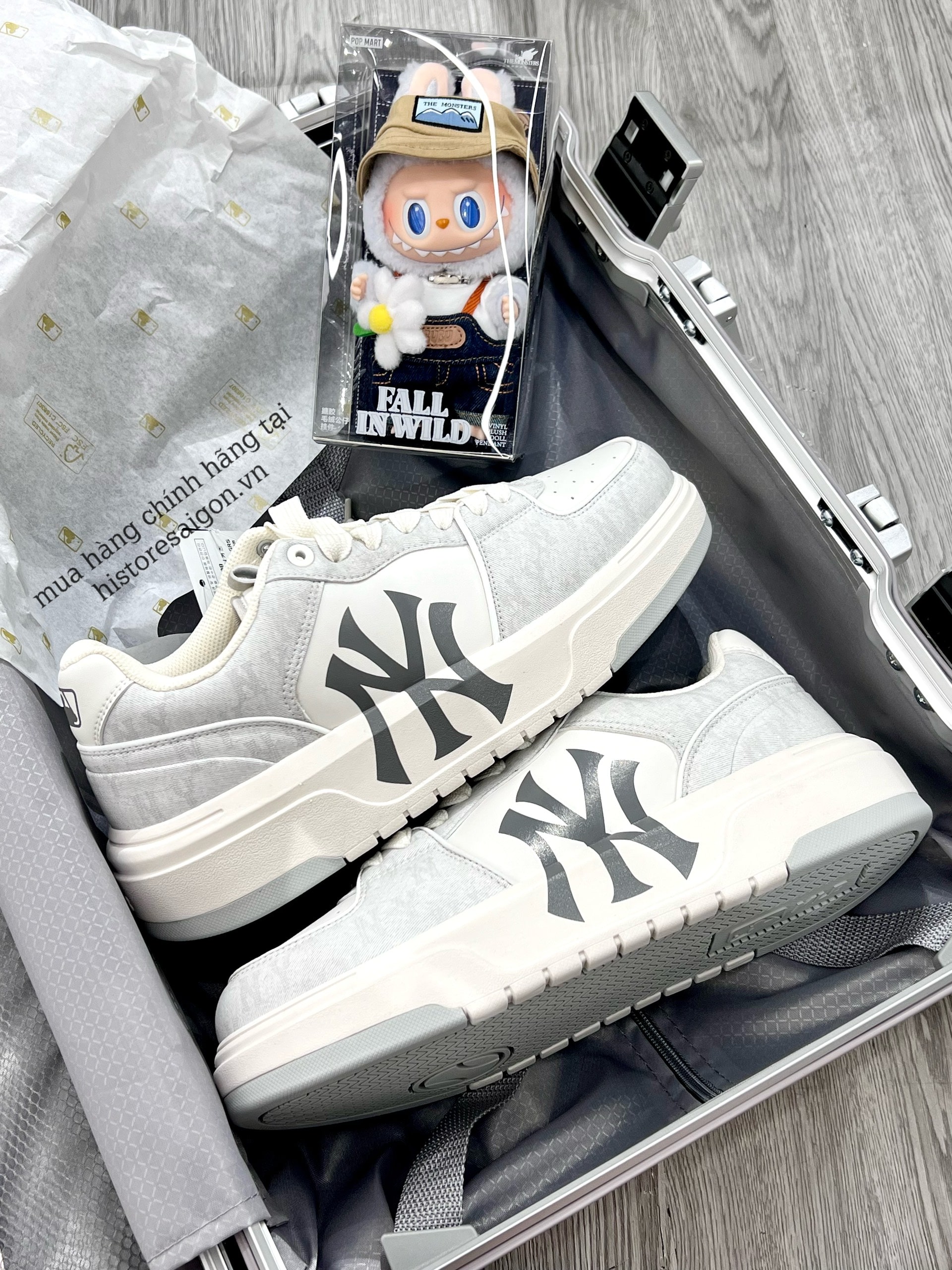 1104 -  Giày MLB Chunky Liner Denim Classic Mono New York Yankees ''Grey'' - Code 3ASXCLD4N 50GRS [HÀNG CHÍNH HÃNG]