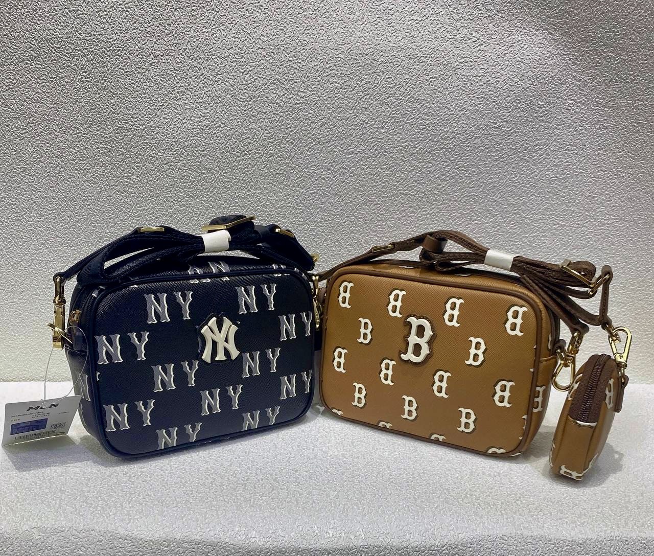 1014 -  Túi MLB NY Monogram Dia New York Black - Túi Đeo Chéo - Đen - Code 7ACRM084N 50BKS [HÀNG CHÍNH HÃNG]