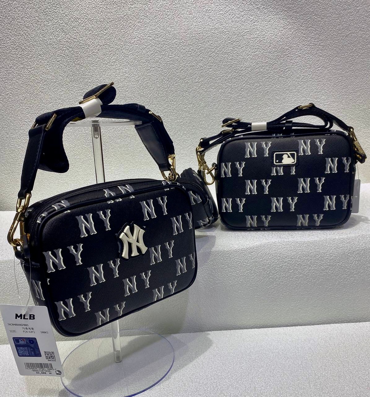 1014 -  Túi MLB NY Monogram Dia New York Black - Túi Đeo Chéo - Đen - Code 7ACRM084N 50BKS [HÀNG CHÍNH HÃNG]