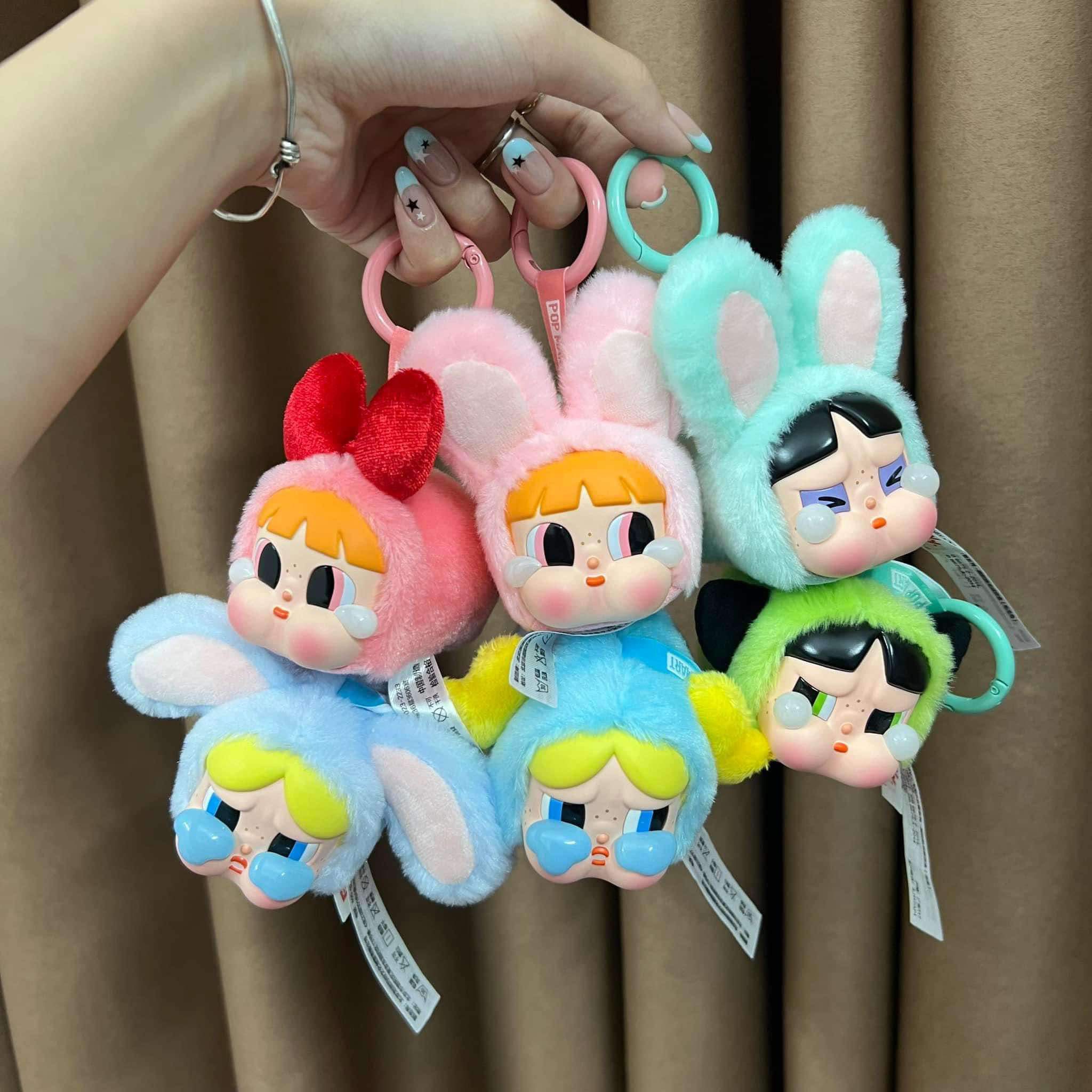 1112  - Crybaby × Powerpuff Girls  Mô Hình Gấu Bông Art Toy POP MART Series Vinyl Face Plush Set 6 Box [HÀNG CHÍNH HÃNG]