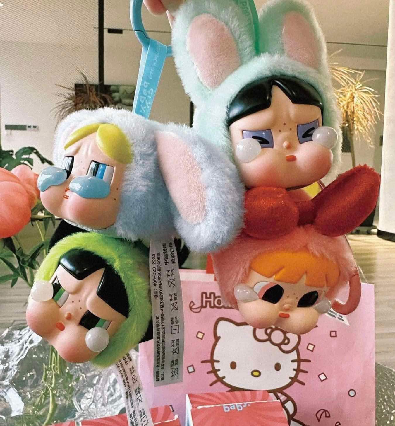 1112  - Crybaby × Powerpuff Girls  Mô Hình Gấu Bông Art Toy POP MART Series Vinyl Face Plush Set 6 Box [HÀNG CHÍNH HÃNG]