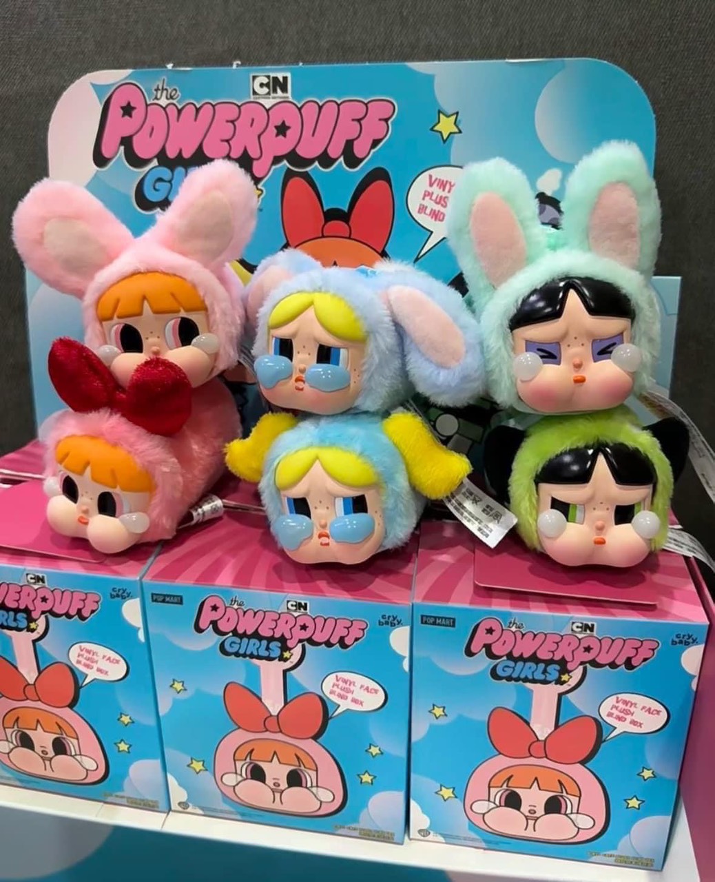 1112  - Crybaby × Powerpuff Girls  Mô Hình Gấu Bông Art Toy POP MART Series Vinyl Face Plush Set 6 Box [HÀNG CHÍNH HÃNG]