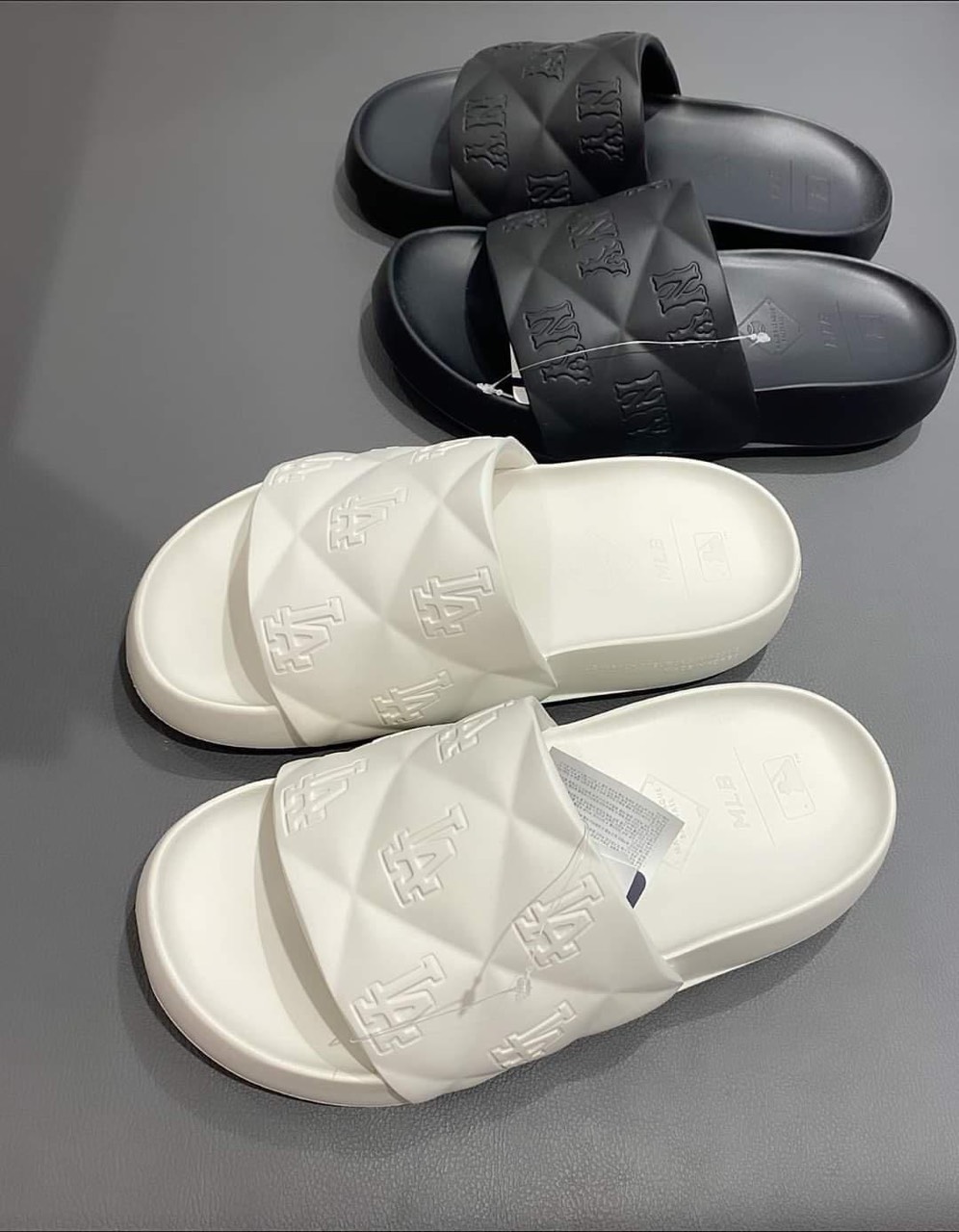 975 -  Dép MLB Chunky Bouncer Slide LA Dodgers - Trắng White - Code 3ALPFBS33 07WHS [HÀNG CHÍNH HÃNG]