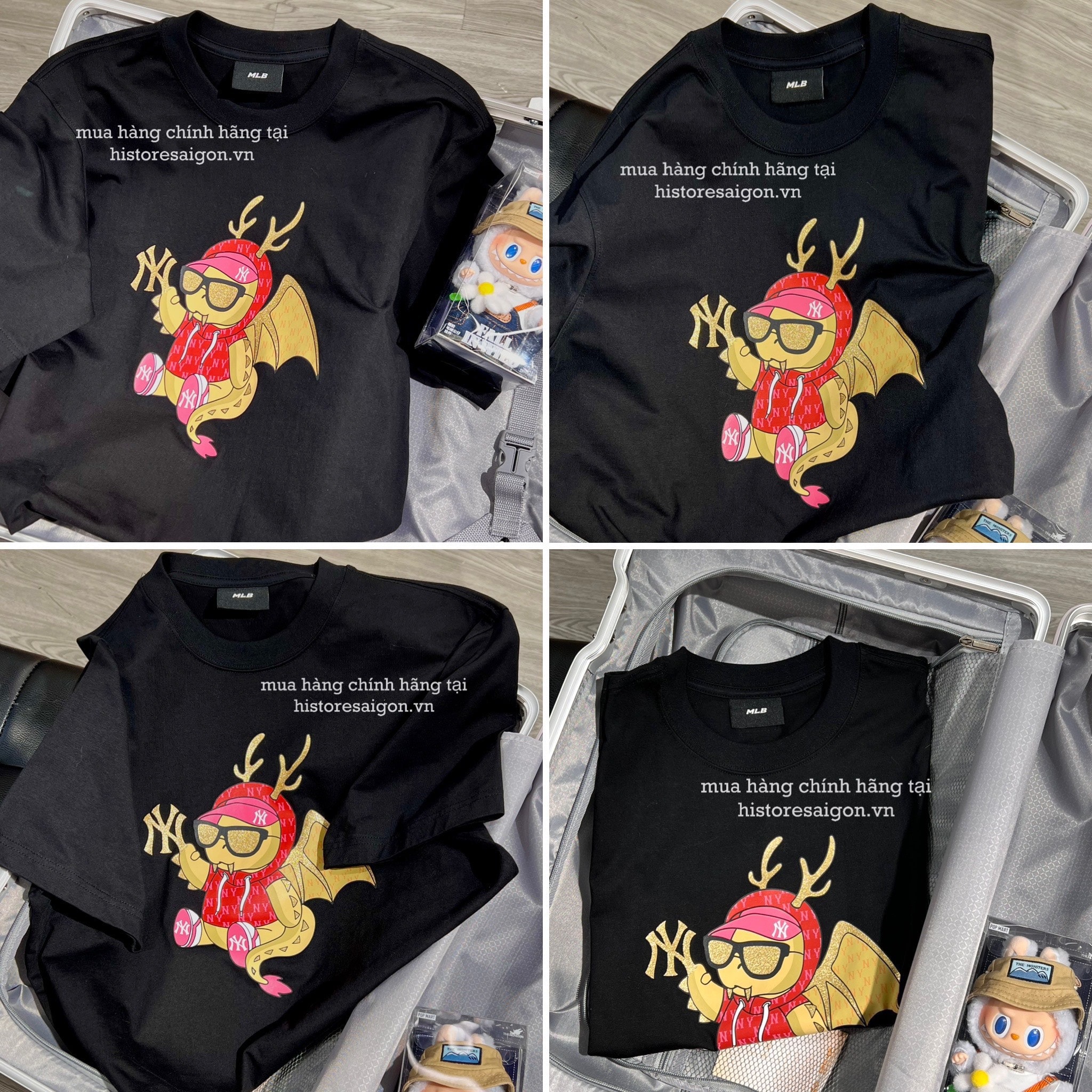 538 -  Áo MLB NY New Year Dragon - Tết 2024 Collection - Đen - Code 3ATSQ0141 - 50BKS [HÀNG CHÍNH HÃNG]