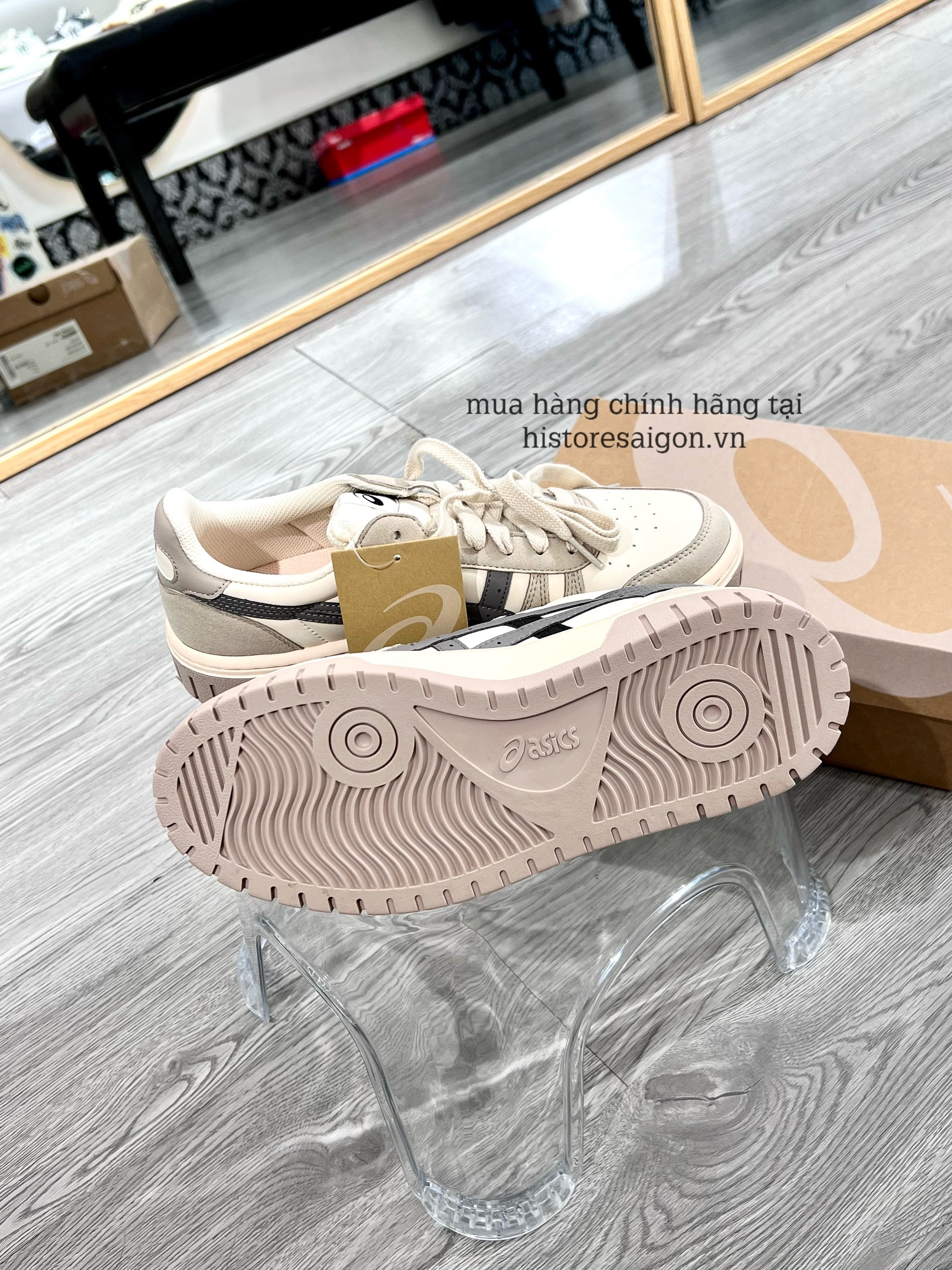 638 -  Giày Asics Court MZ Cream Black Gum - Code 1203A127 700 [HÀNG CHÍNH HÃNG]