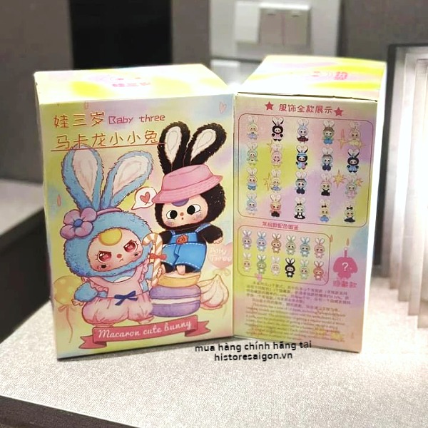 1136 - Baby Three Bunny Macaron Blindbox - Baby Three Bunny Macaron Series Animal Party Big Cute Plush Series Art Toy [CHÍNH HÃNG]