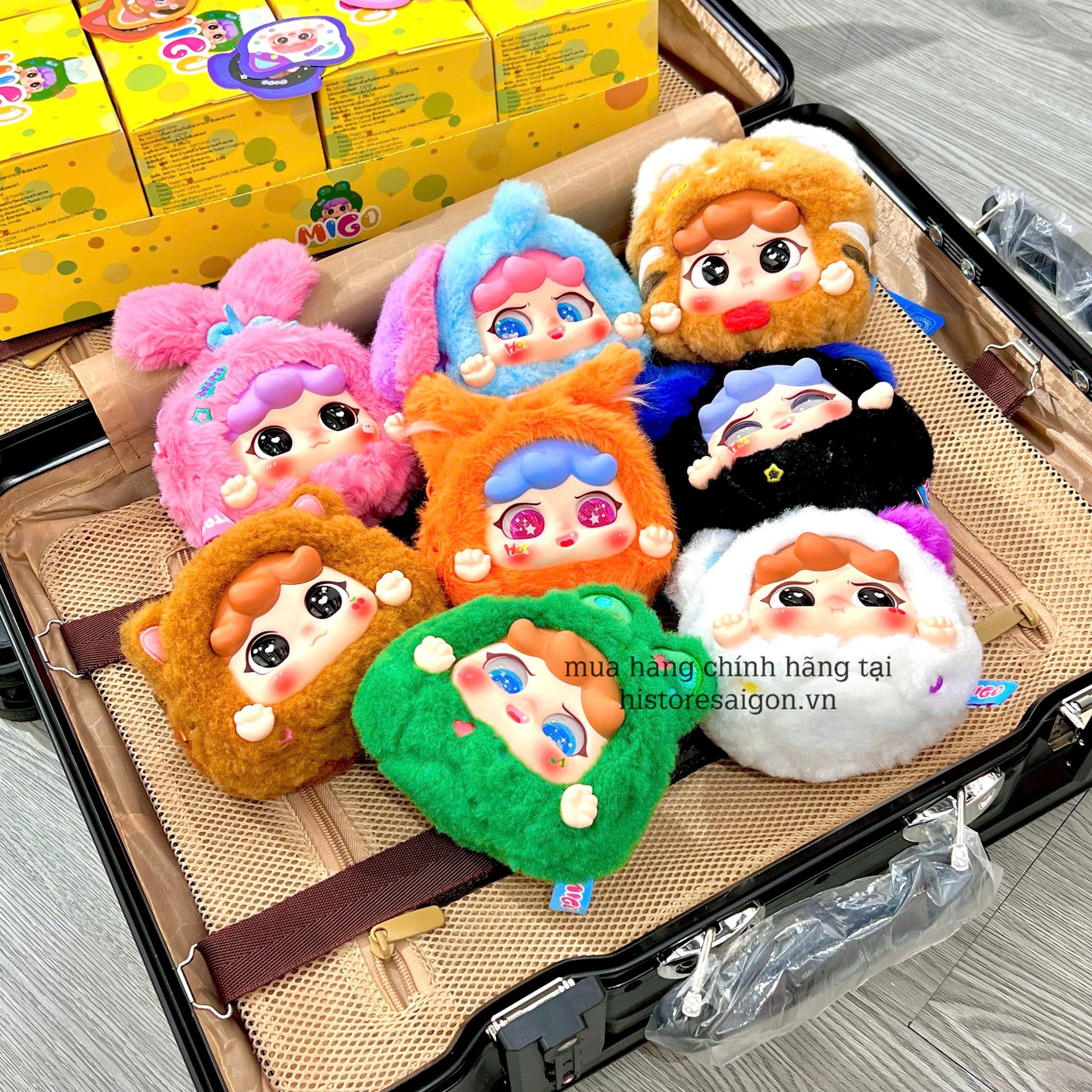 1183 - Baby Three Migo Travel Set 8 Bé - Có Mùi Thơm và Khóa Kéo - Baby Three Animal Party Big Cute Plush Series Art Toy [CHÍNH HÃNG]