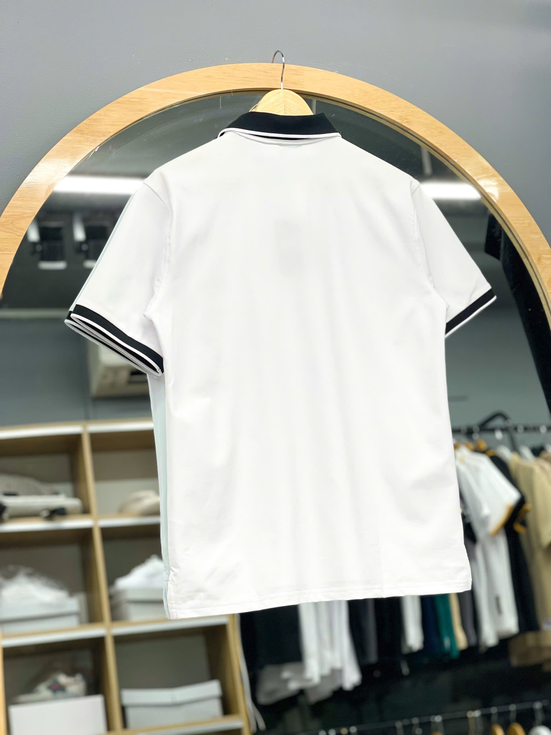 1270 - Áo Polo New Era Big B Basic Thêu Trắng Chữ Đen [HÀNG CHÍNH HÃNG]