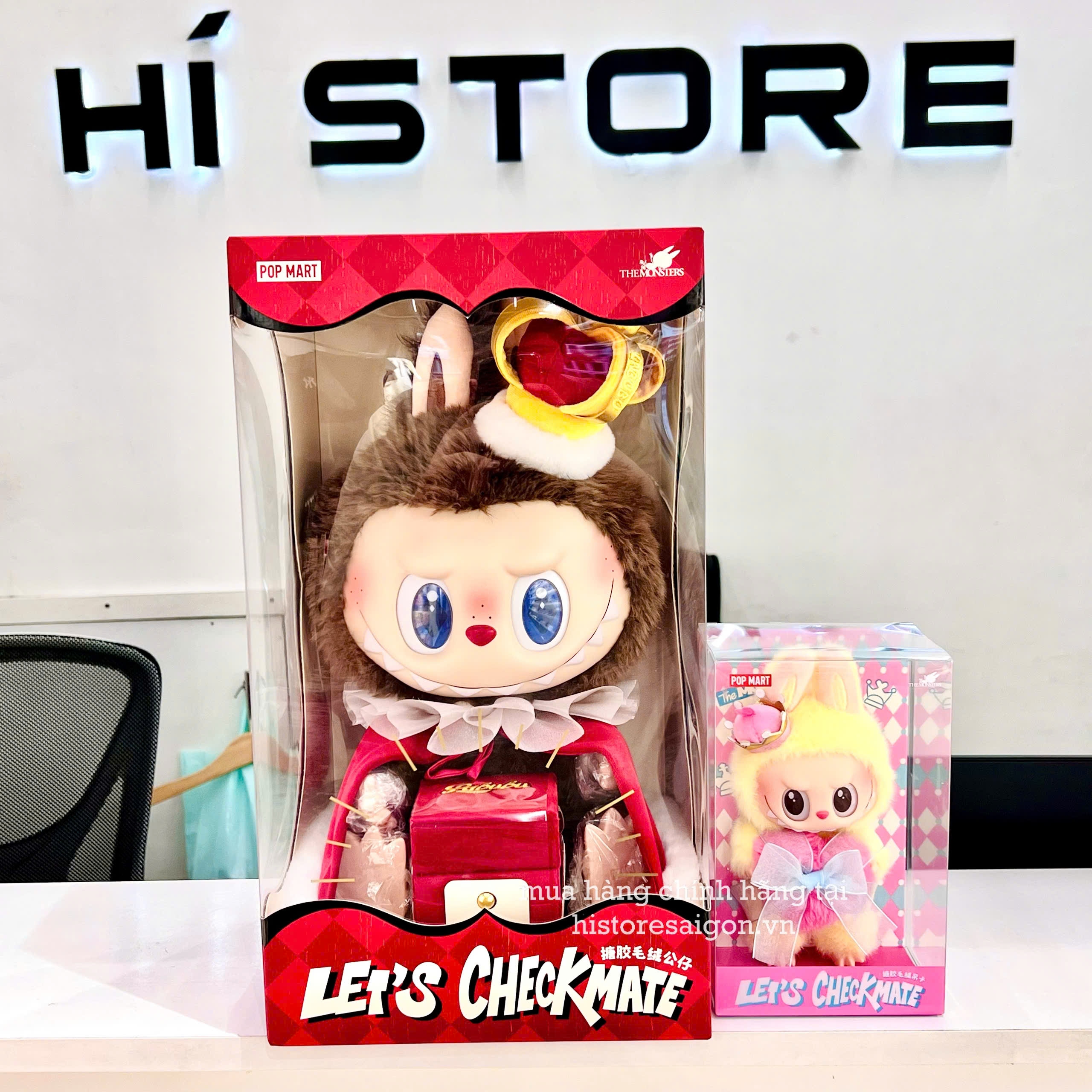 1308 - Labubu King POPMART THE MONSTERS Let's Checkmate Series-Vinyl Plush Doll Art Toy 40cm [CHÍNH HÃNG]