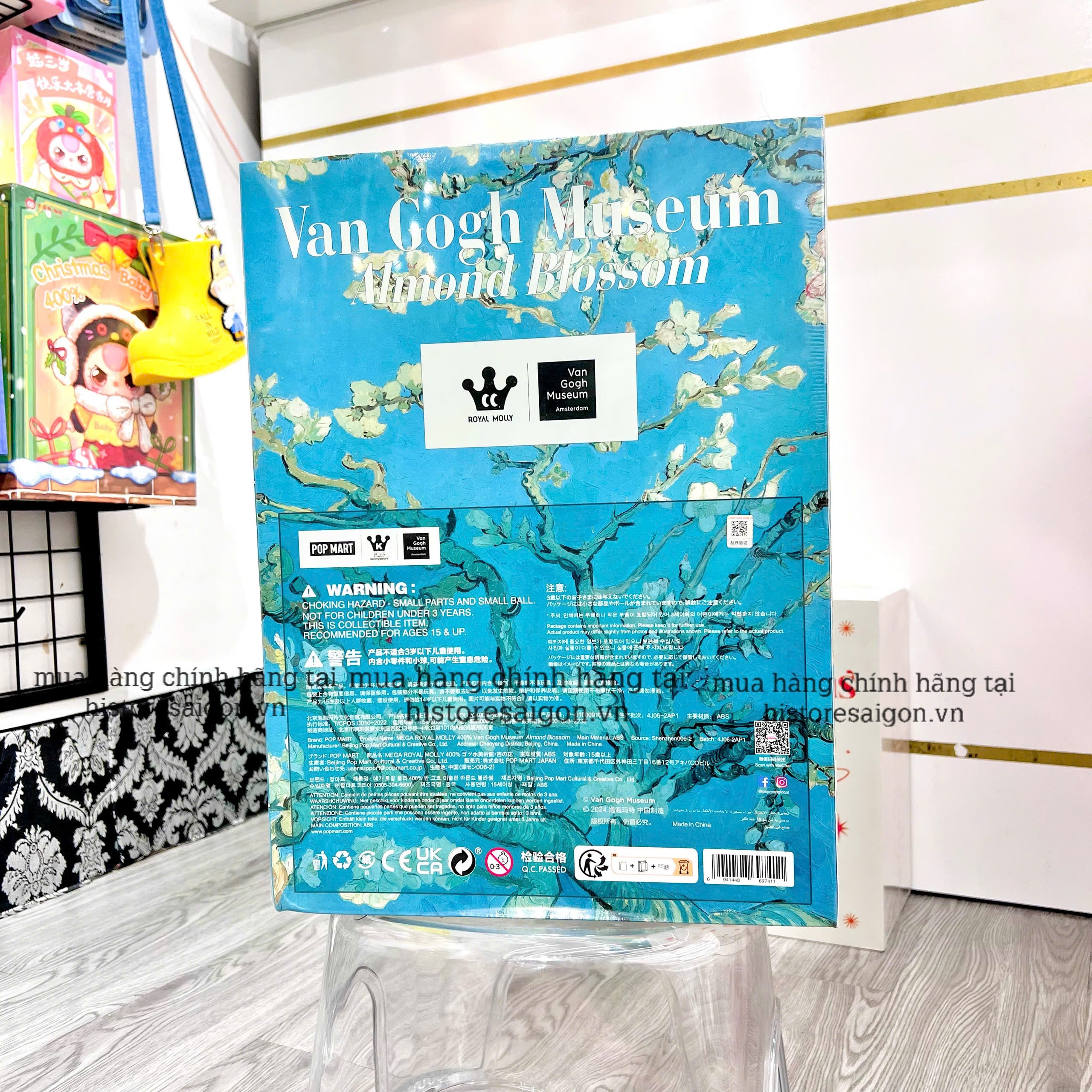 1150 - Molly Van Gogh 400% - POPMART Royal Molly Almond Blossom Van Gogh 400% Figure Mucha Zodiac Art Toy [CHÍNH HÃNG]