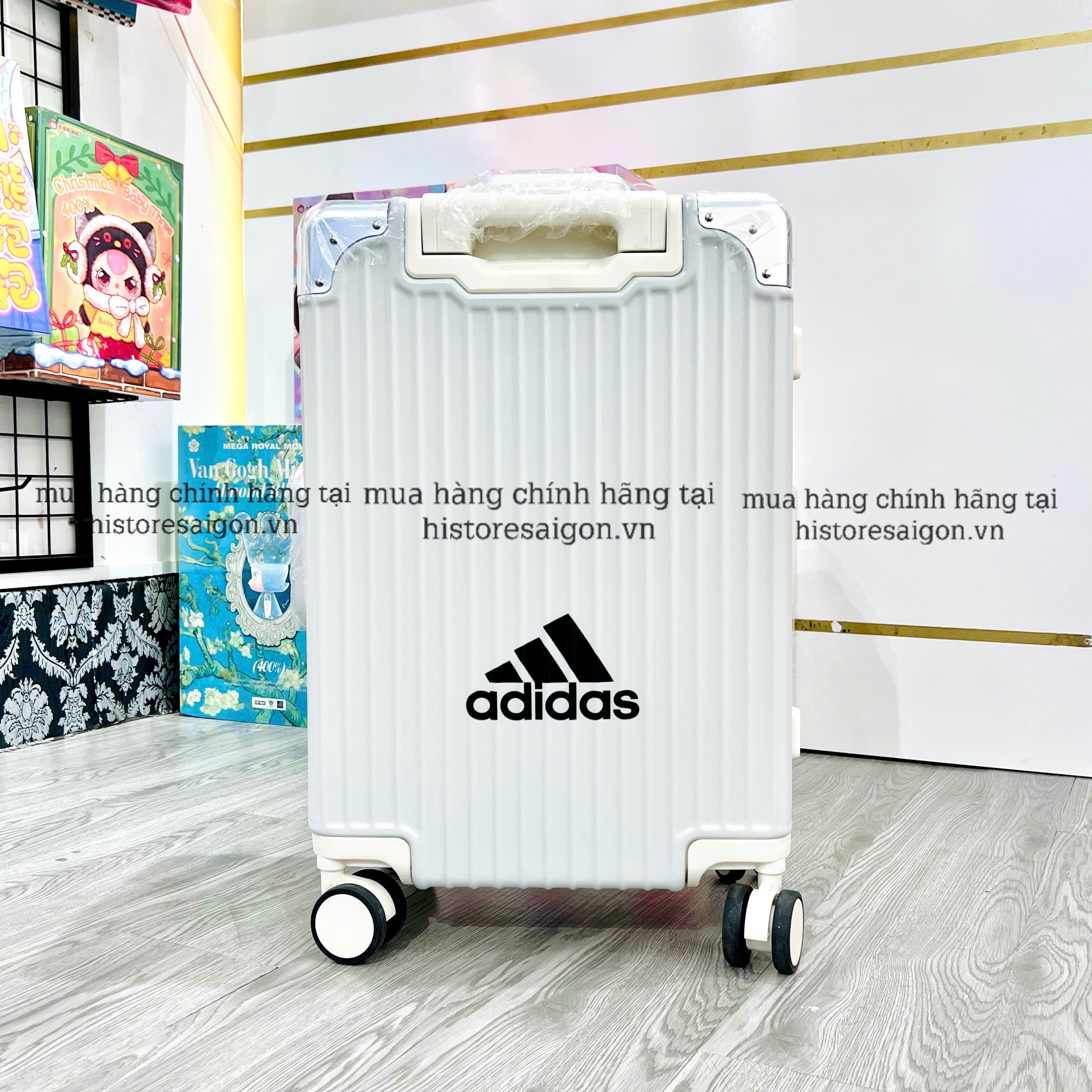 845 - Vali Adidas Xách Tay Power 03 - Size Cabin 22 Xách Tay - Trắng Kem [HÀNG CHÍNH HÃNG]