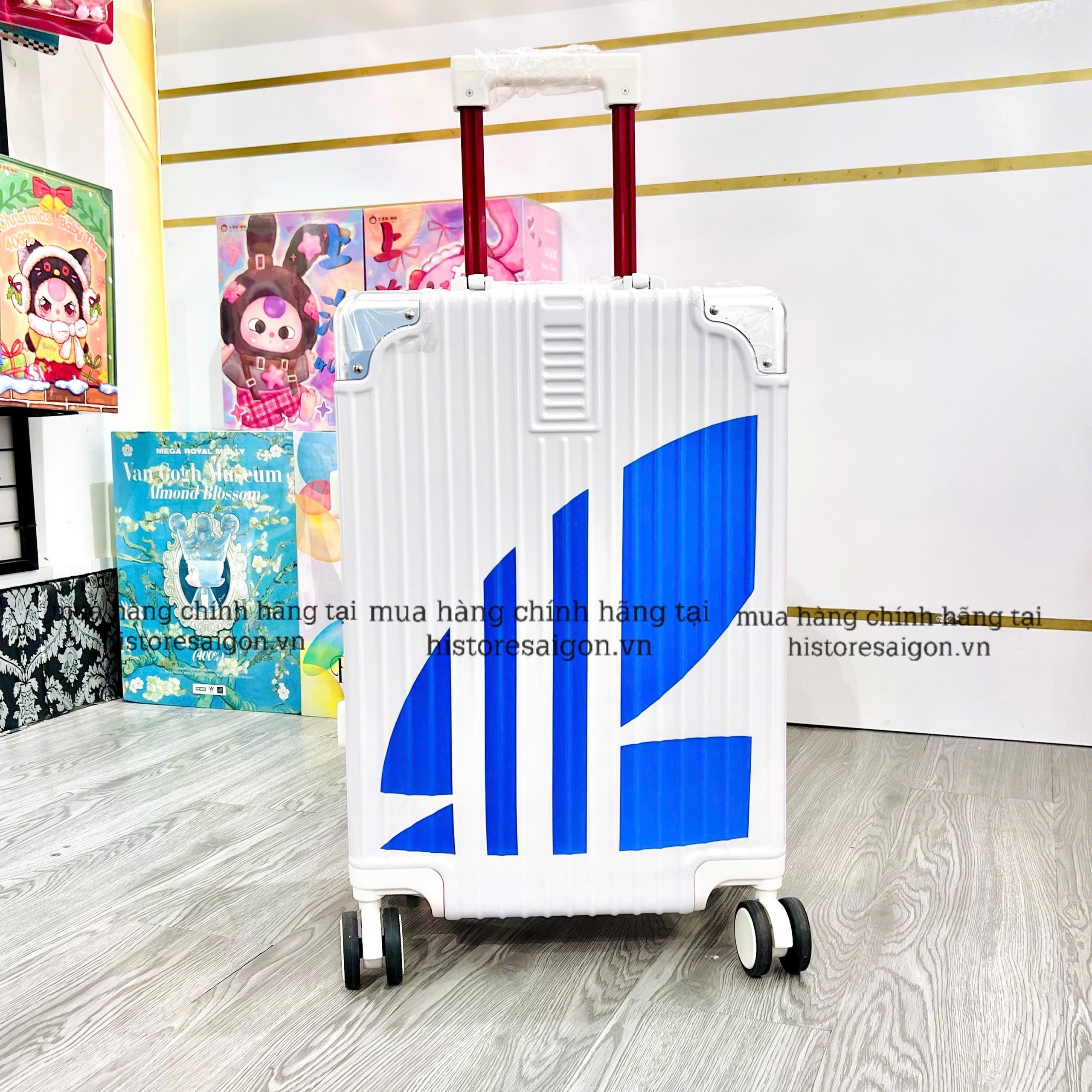 653 -  Vali Adidas Big Logo - Size Cabin 22 Xách Tay - Trắng Sữa [HÀNG CHÍNH HÃNG]