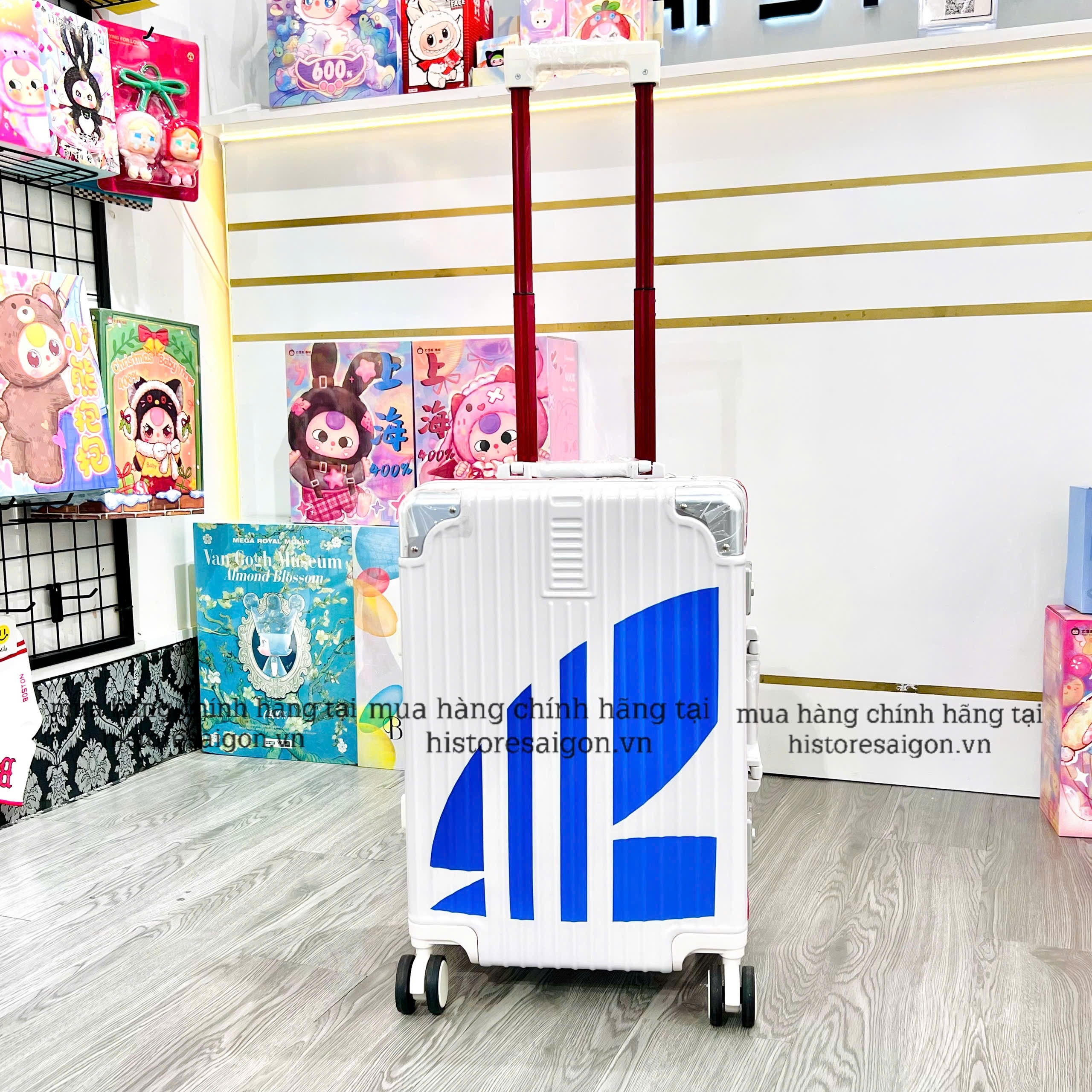 653 -  Vali Adidas Big Logo - Size Cabin 22 Xách Tay - Trắng Sữa [HÀNG CHÍNH HÃNG]
