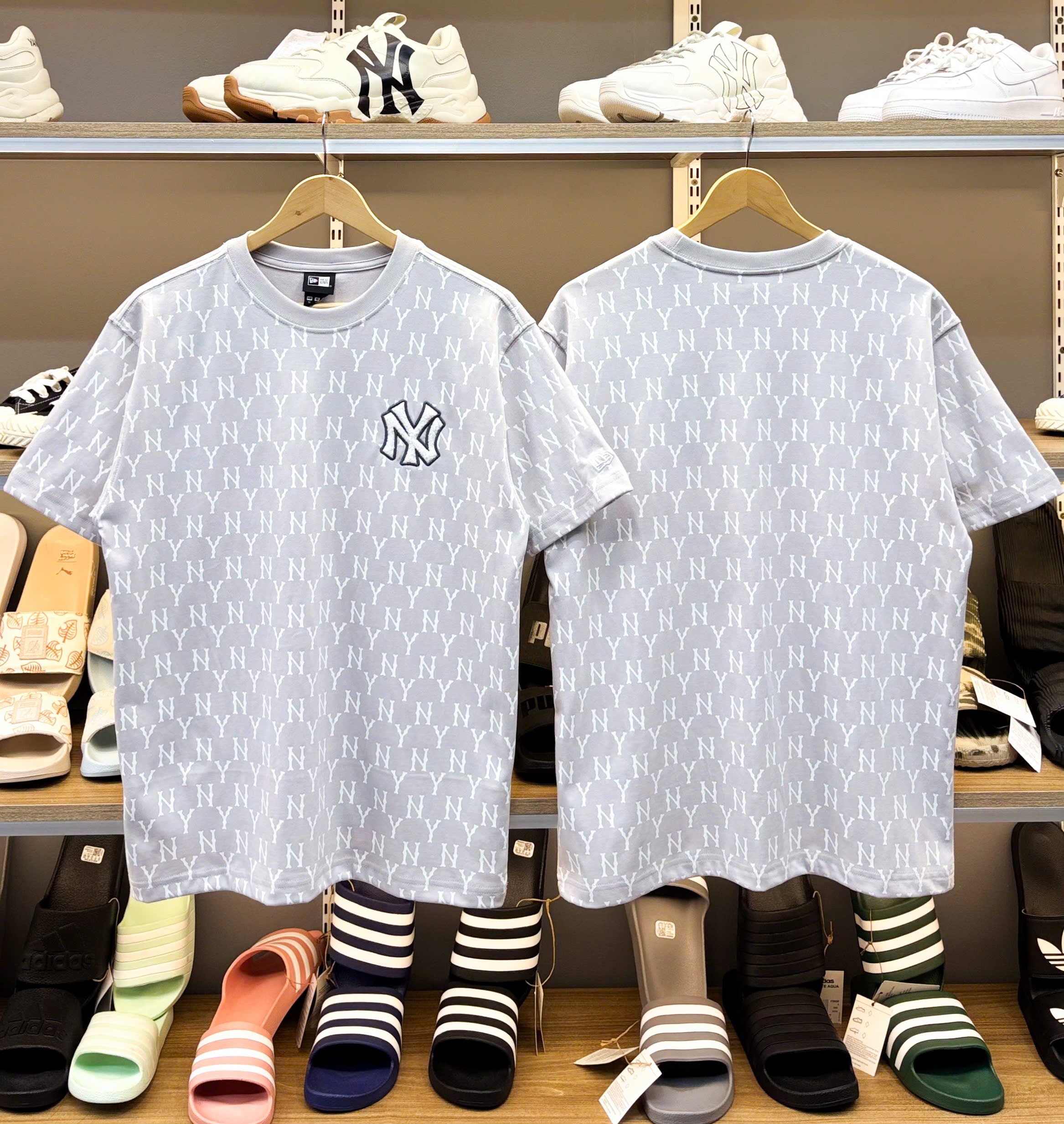 1346  - Áo Thun New Era - Xám - Ny Monogram  [HÀNG CHÍNH HÃNG]