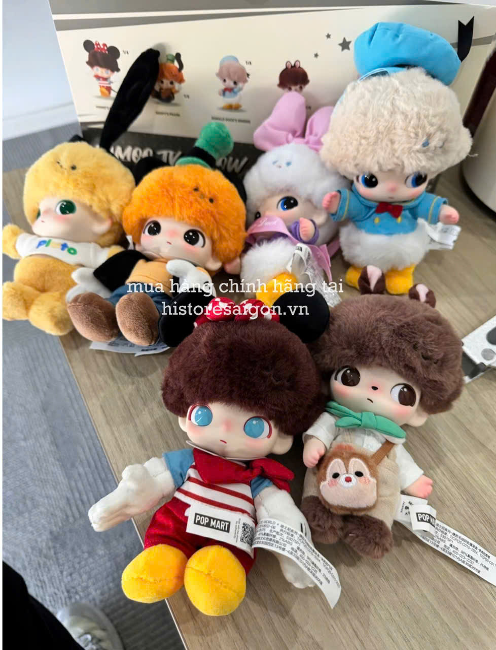 1384 - Dimoo Bông Set 6 Bé - Dimoo World Set 6 Bé - POPMART Dimoo World x Disney Series-Vinyl Plush Keychain Blindbox - Code 01302810652 [HÀNG CHÍNH HÃNG]