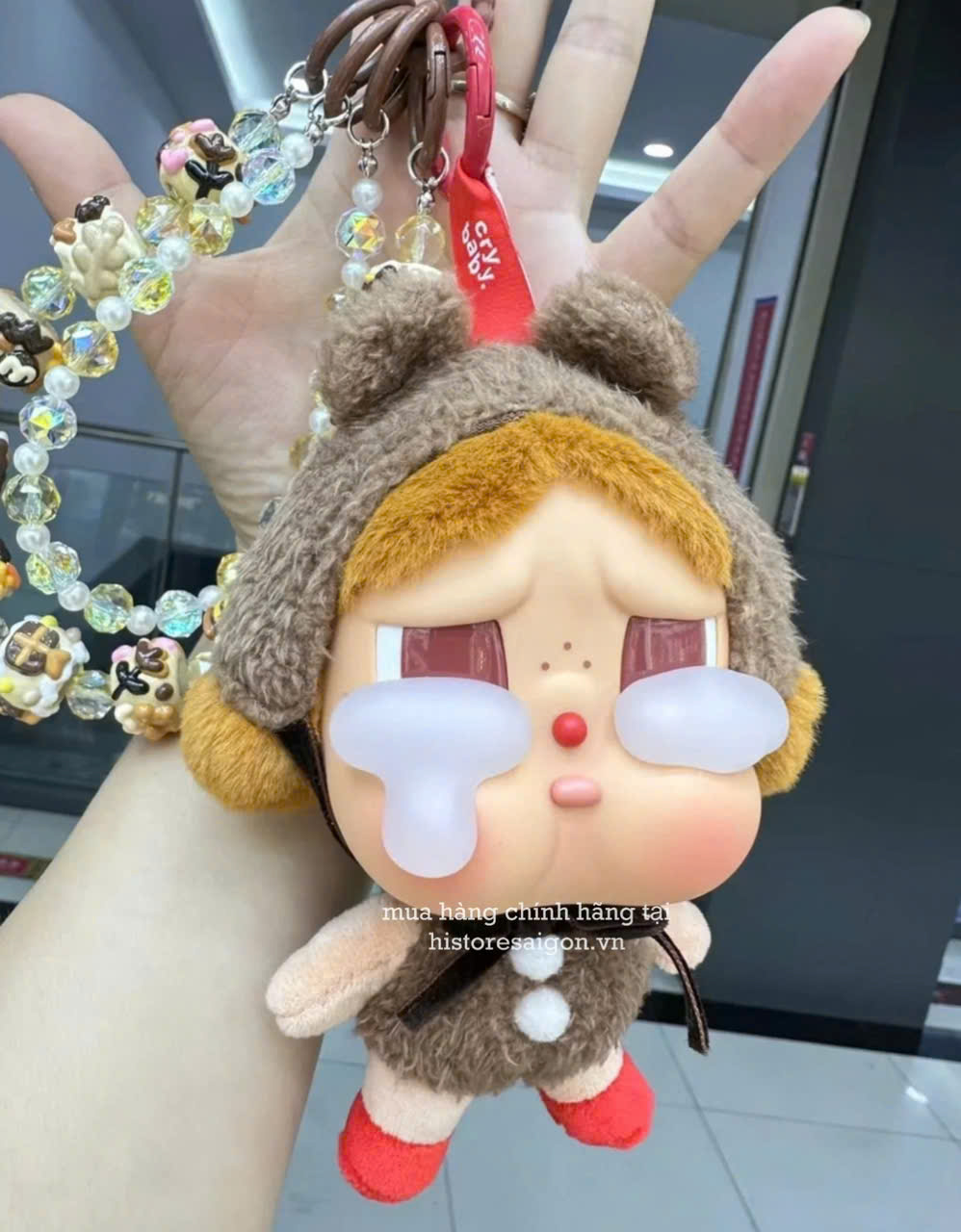 1369 - Crybaby Crying Again Gấu Nâu - Mô Hình Gấu Bông Art Toy POP MART CRYBABY Crying Again Series-Vinyl Face Plush Code 12403190031 [HÀNG CHÍNH HÃNG]