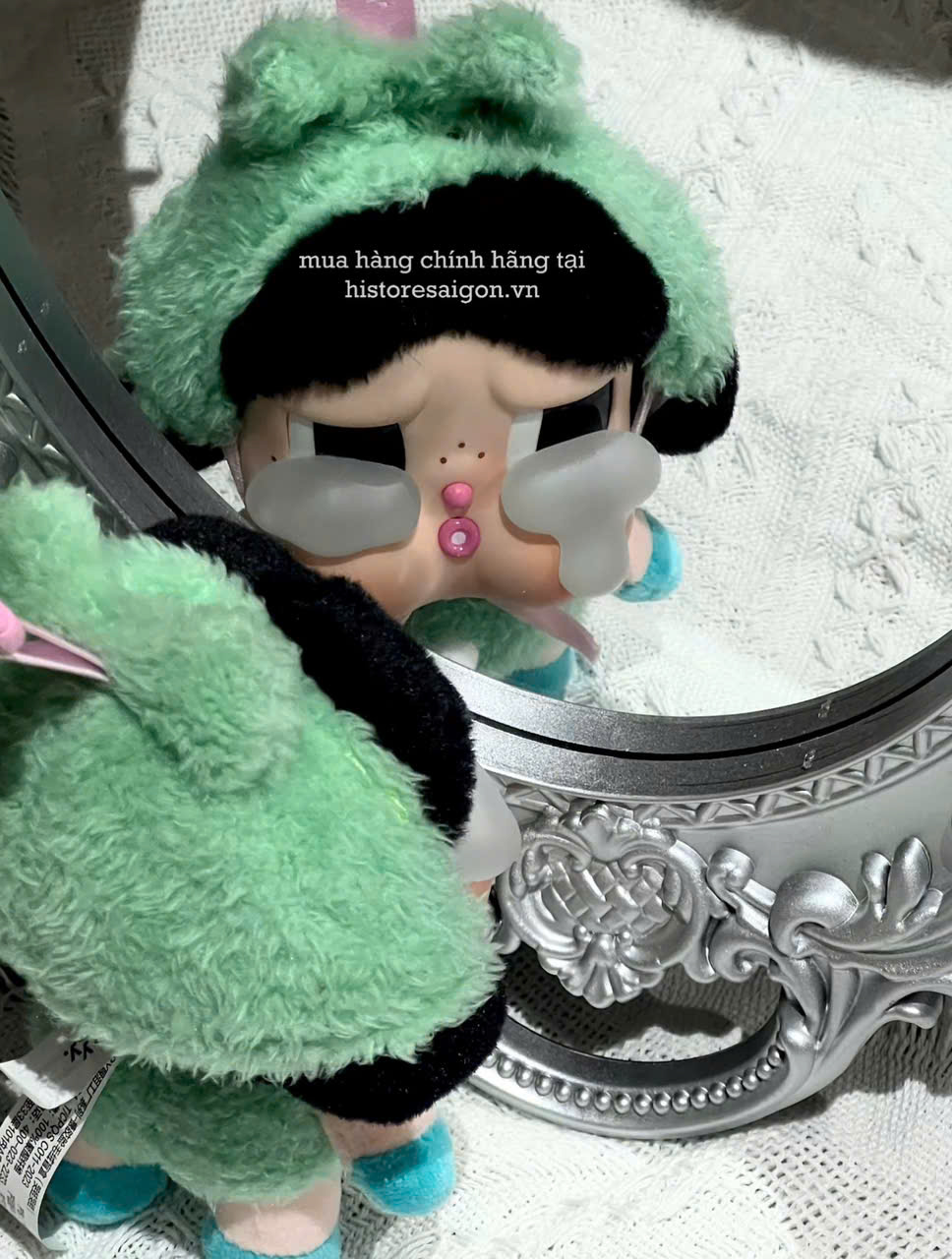 1370 - Crybaby Crying Again Ếch Xanh What A Frog - Mô Hình Gấu Bông Art Toy POP MART CRYBABY Crying Again Series-Vinyl Face Plush Code 12403190031 [HÀNG CHÍNH HÃNG]