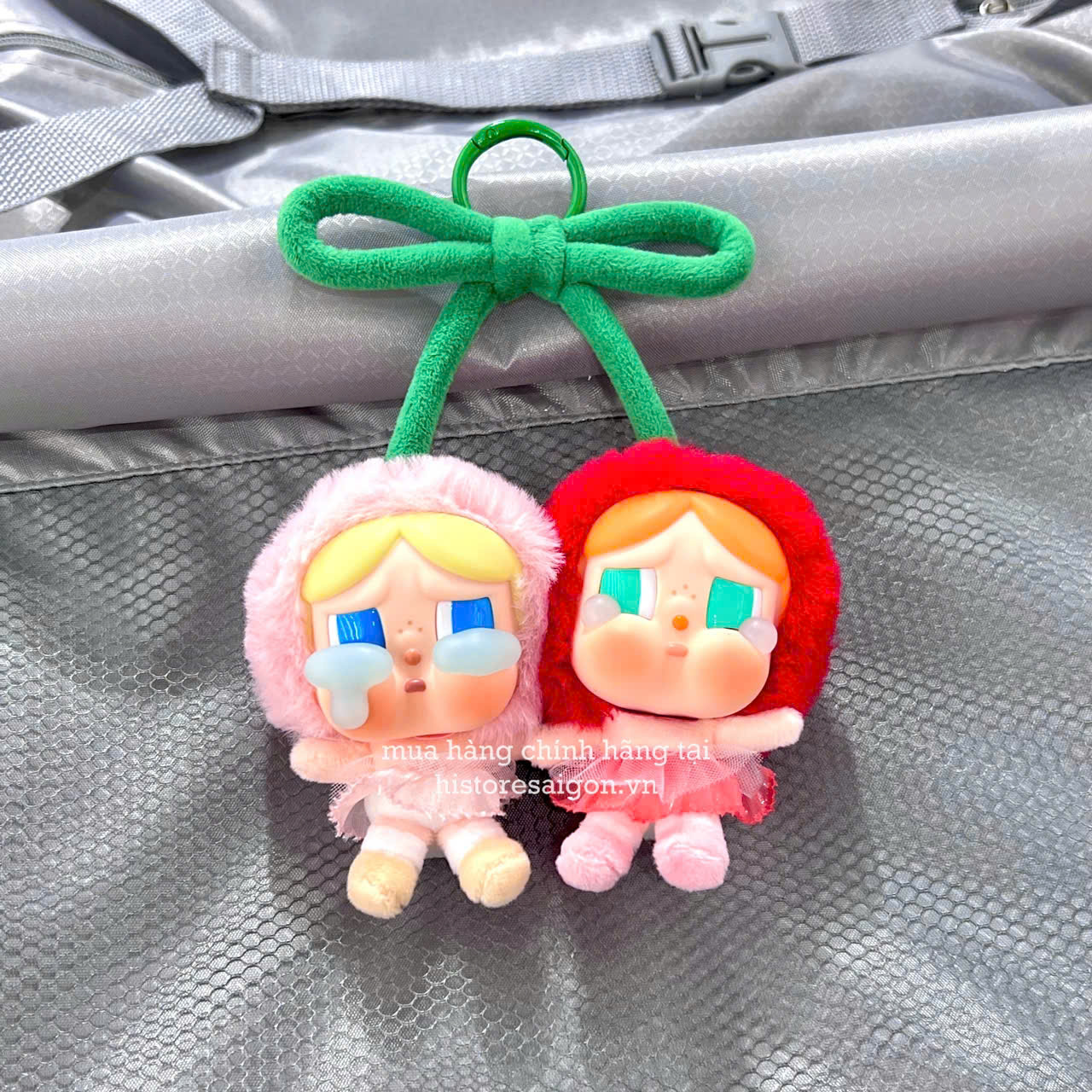 1314 - Crybaby Cherry - POPMART CRYBABY Crying For Love Series Love You Cherry Much Vinyl Plush Hanging Card [CHÍNH HÃNG]