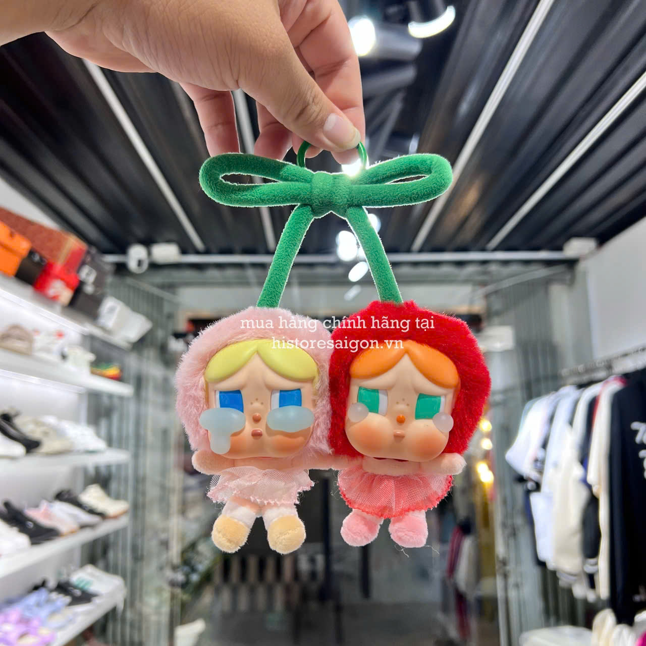 1314 - Crybaby Cherry - POPMART CRYBABY Crying For Love Series Love You Cherry Much Vinyl Plush Hanging Card [CHÍNH HÃNG]